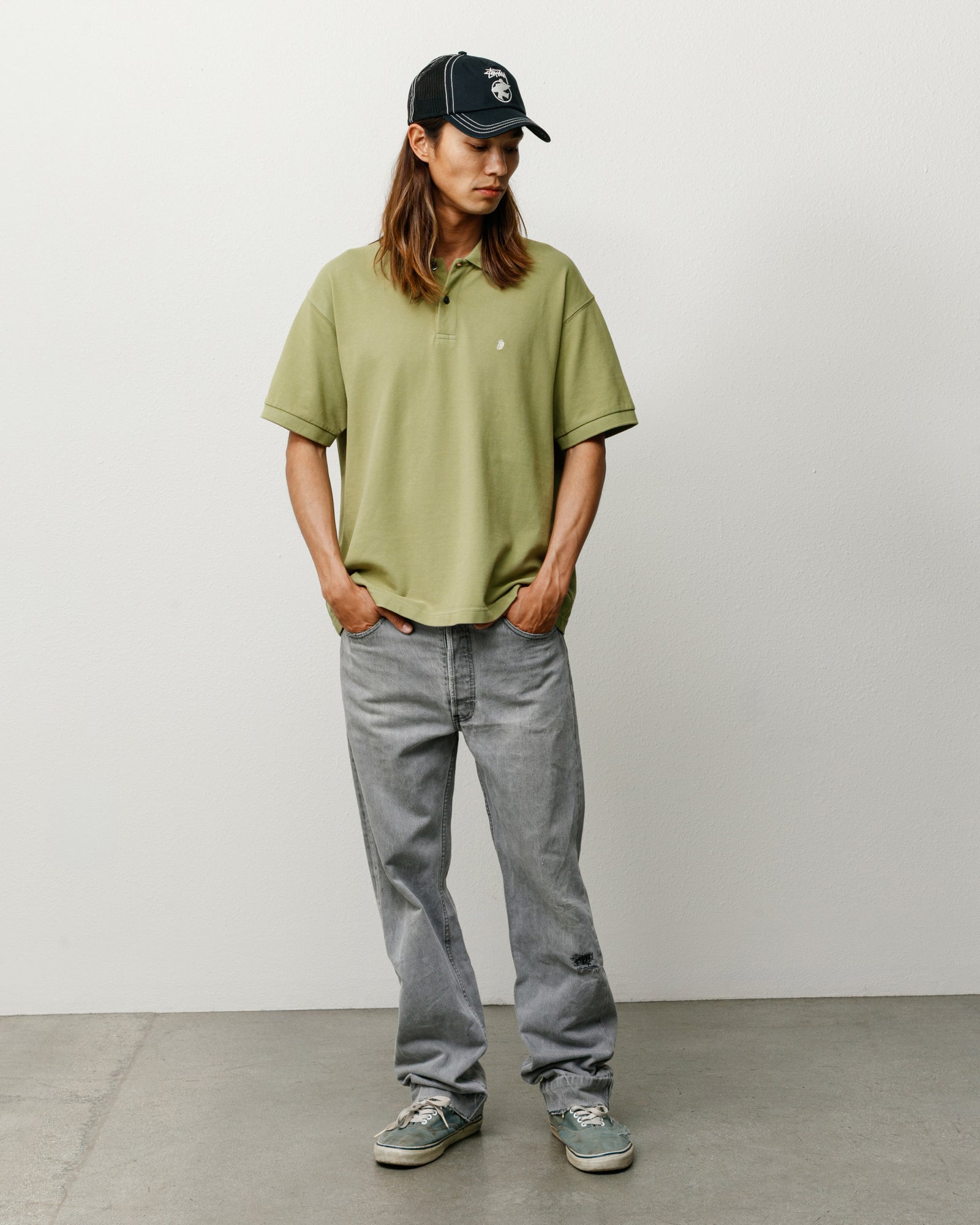 Stussy Classic Pique Polo polo Leaf cotone