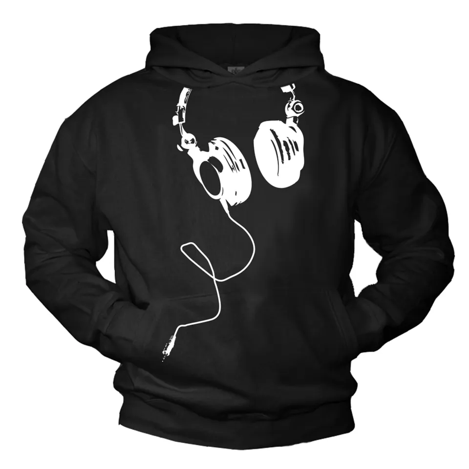 Makaya Cuffie DJ Felpa con Cappuccio Uomo Nero taglia M