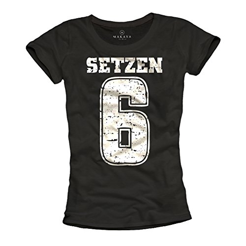 MAKAYA T-Shirt Donna maglietta cotone slogan taglia S