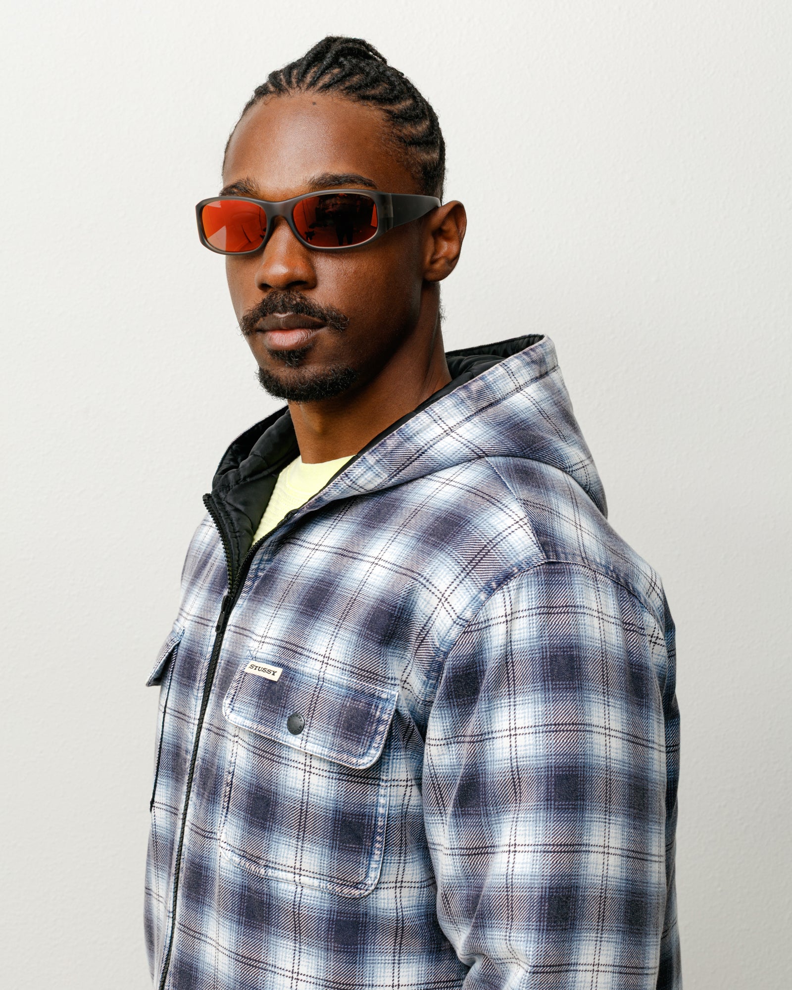 Stussy Mikey Sunglasses Occhiali Frost Smoke Lente Rossa