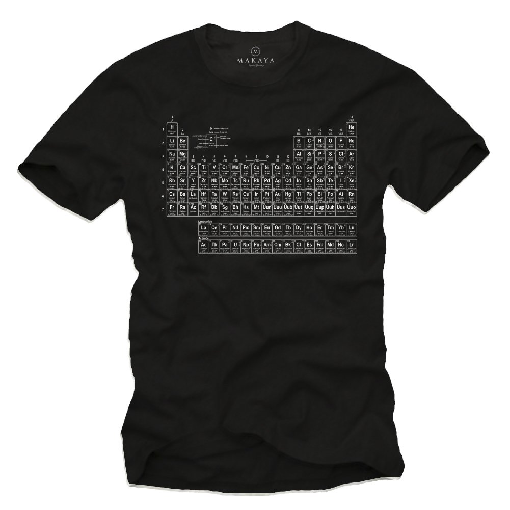 Makaya Tavola Periodica T-Shirt Uomo nera taglia M