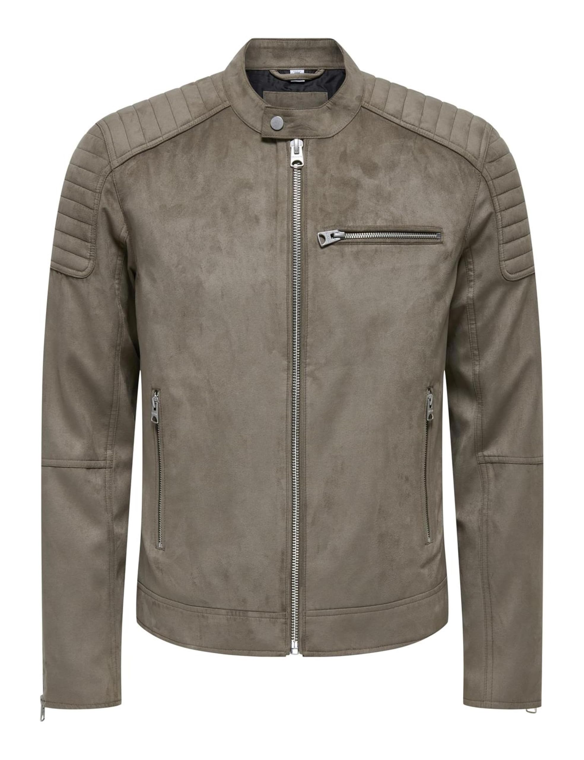 ONLY & SONS Onsgus Racer Giacca Finta Pelle Nera