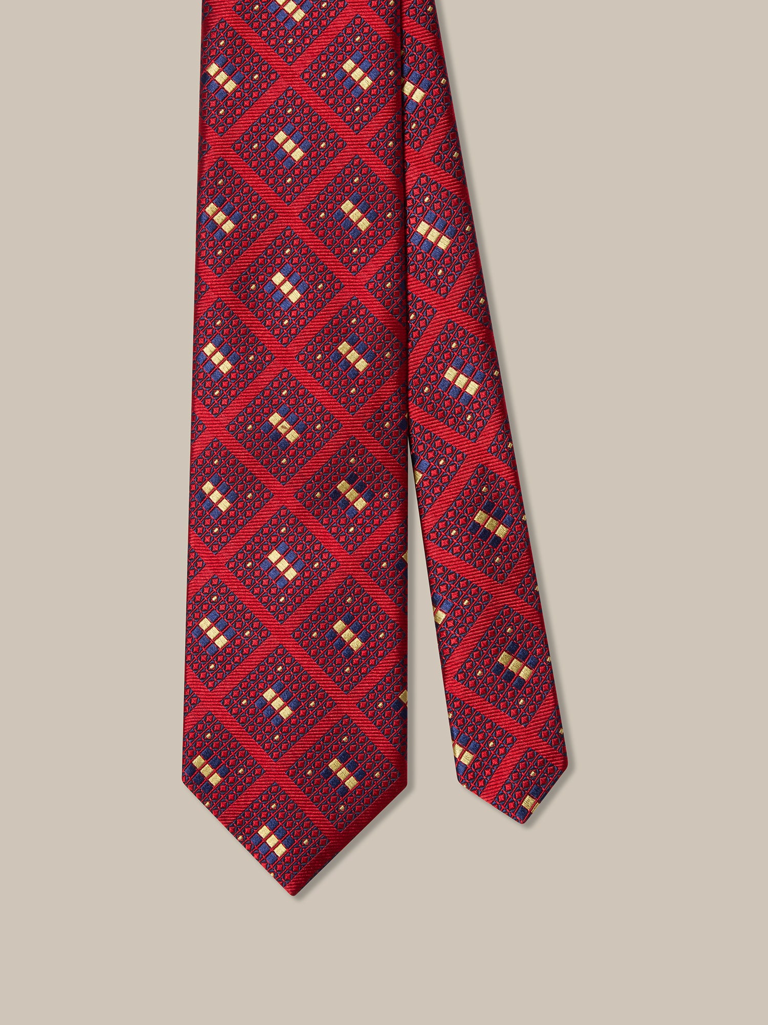 Robert Talbott Royal Blocks Best of Class Cravatta Seta Rosso