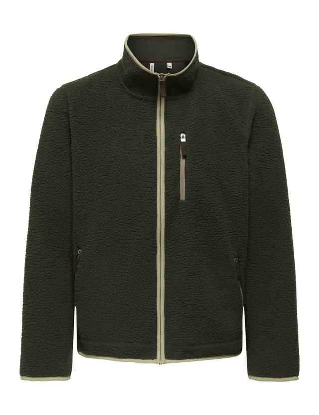 Only & Sons Onsseb Life Sherpa giacca uomo Nero