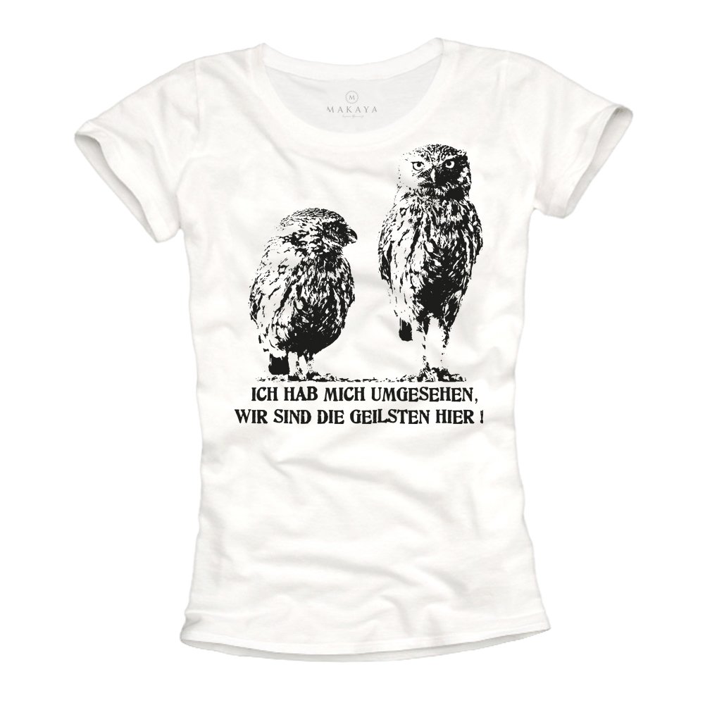 Makaya T-shirt donna L 100% cotone scritta tedesca