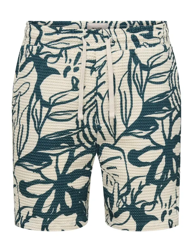 Only & Sons Onstel Savier Pantaloncini uomo XL bianco waffle