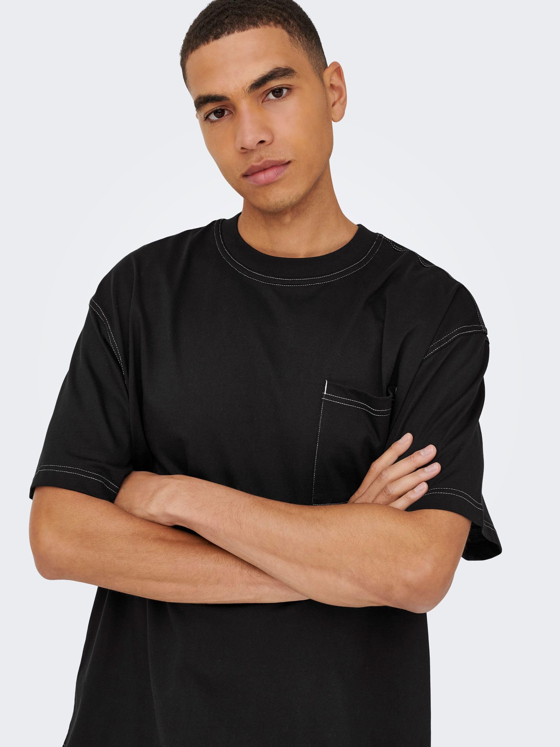Only & Sons Larry Life T-Shirt Uomo Nero Cotone