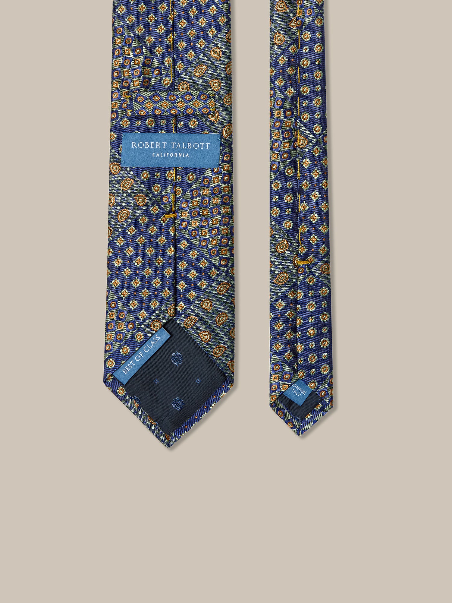 Robert Talbott Patchwork Cravatta Seta Blu REG