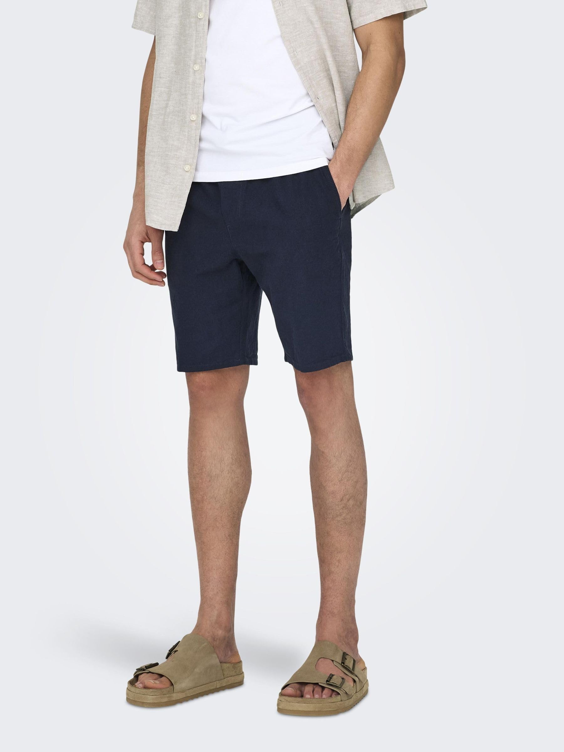 ONLY & SONS Onslinus pantaloncini loose M blu navy cotone