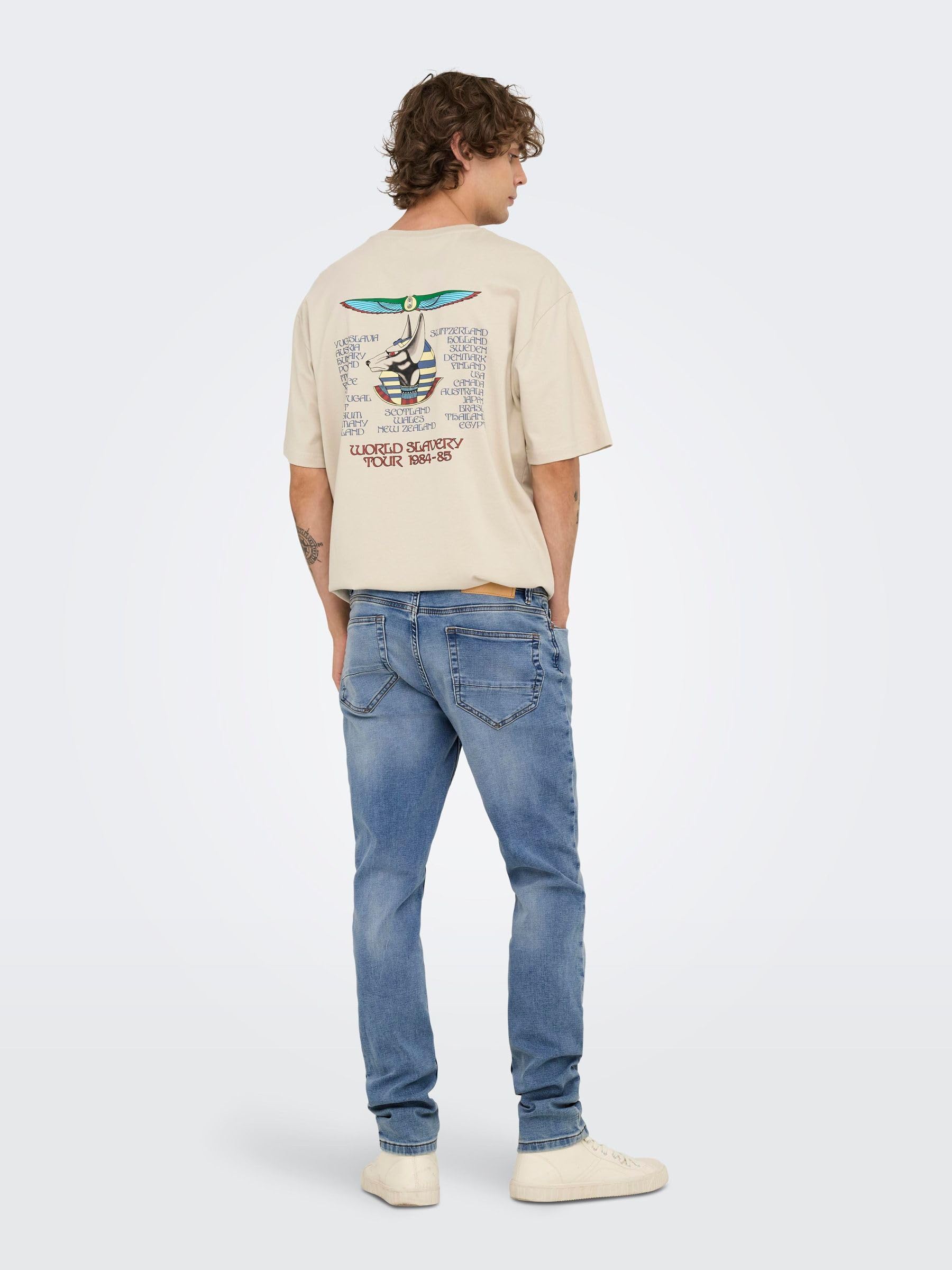 Only & Sons Loom jeans slim uomo blu denim elasticizzato