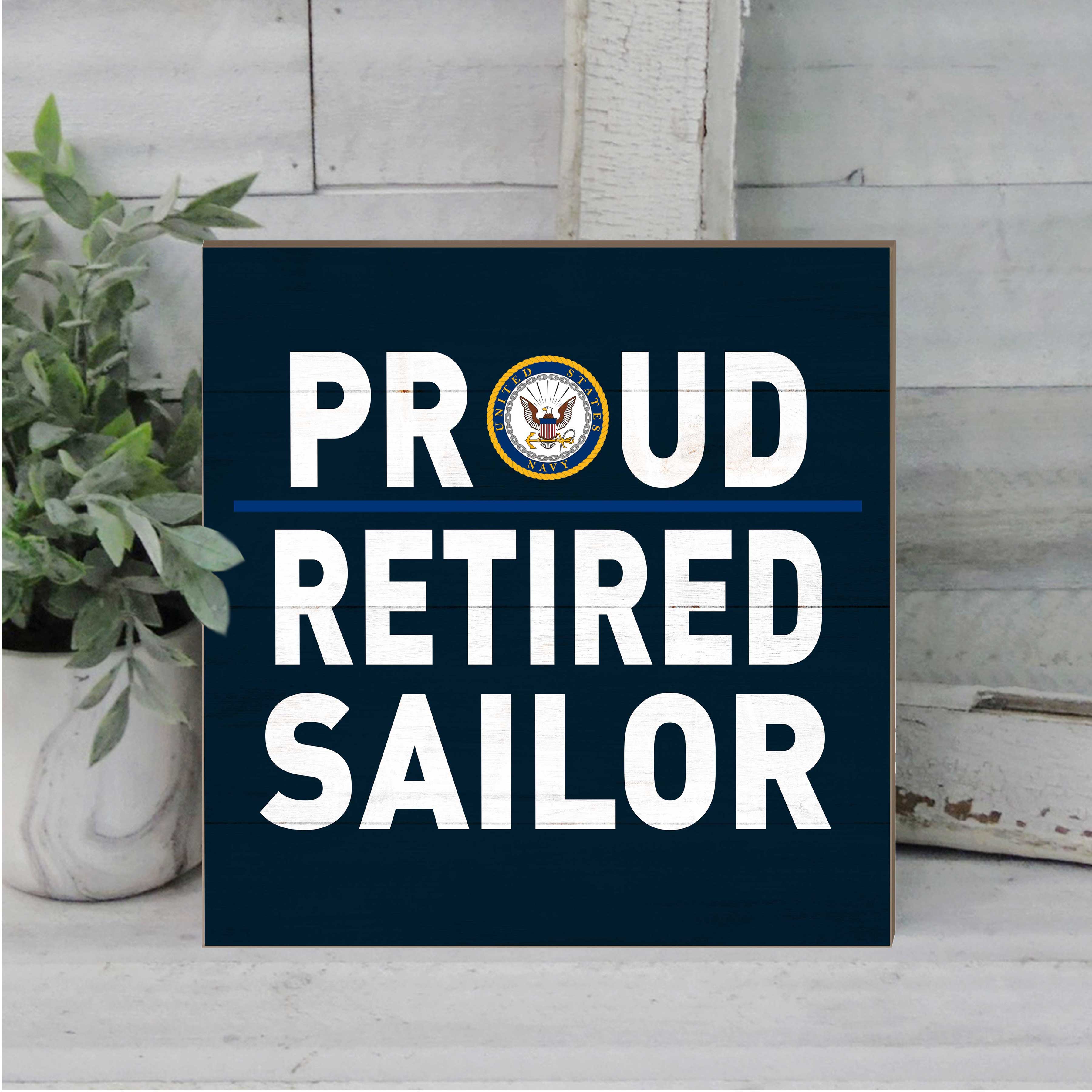 7.62 Design Home Products U.S. Navy Retired Sailor Targa Legno 25cm