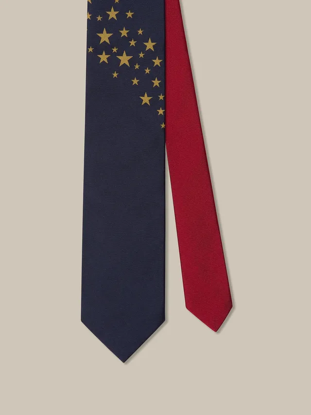 Robert Talbott Robert Stars cravatta seta navy rosso REG