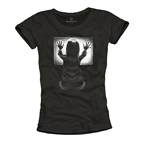 Makaya T-Shirt Donna Poltergeist Horror Nera S