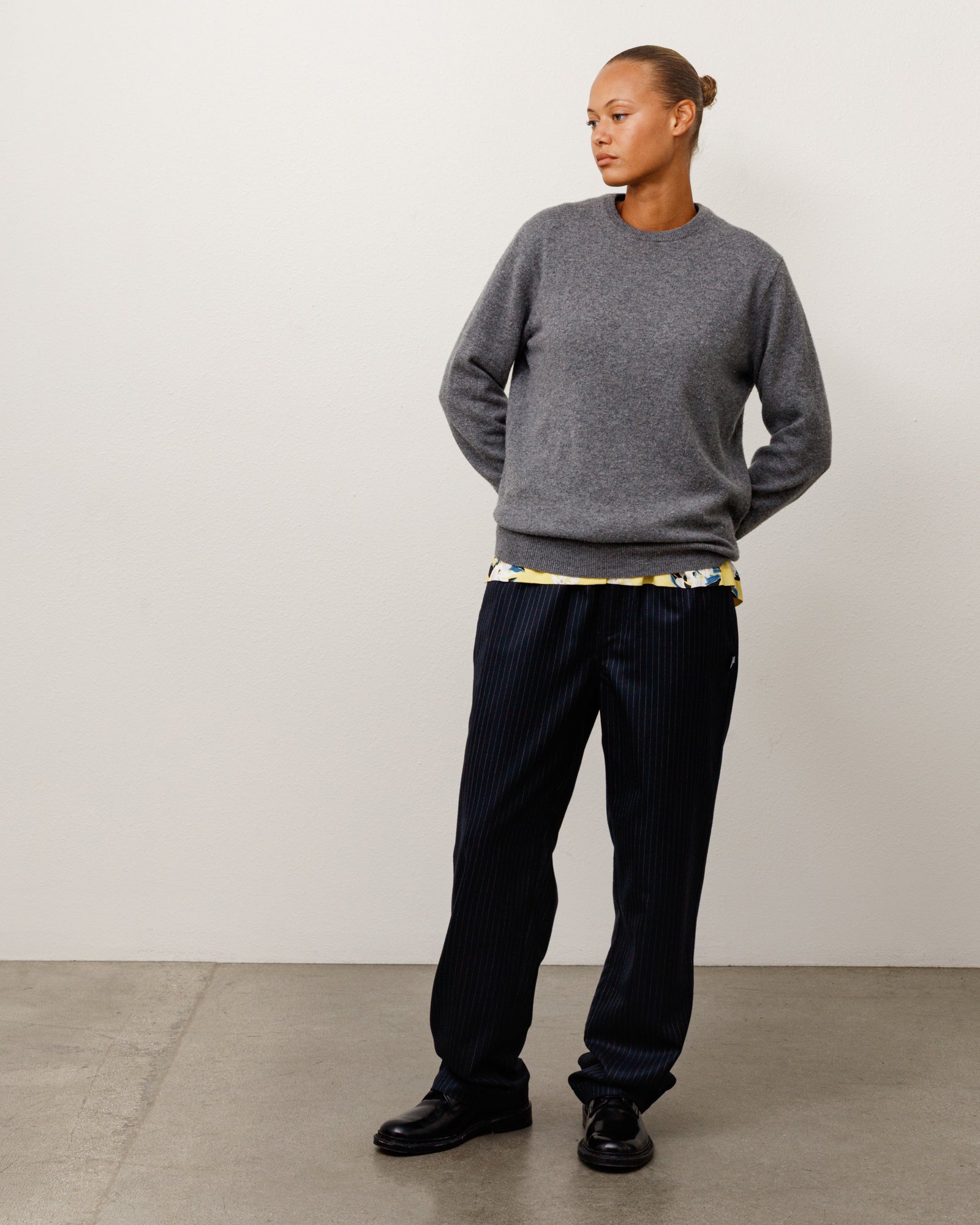 Stussy Pants Striped Wool Beach Pant pantalone Navy Pinstripe lana