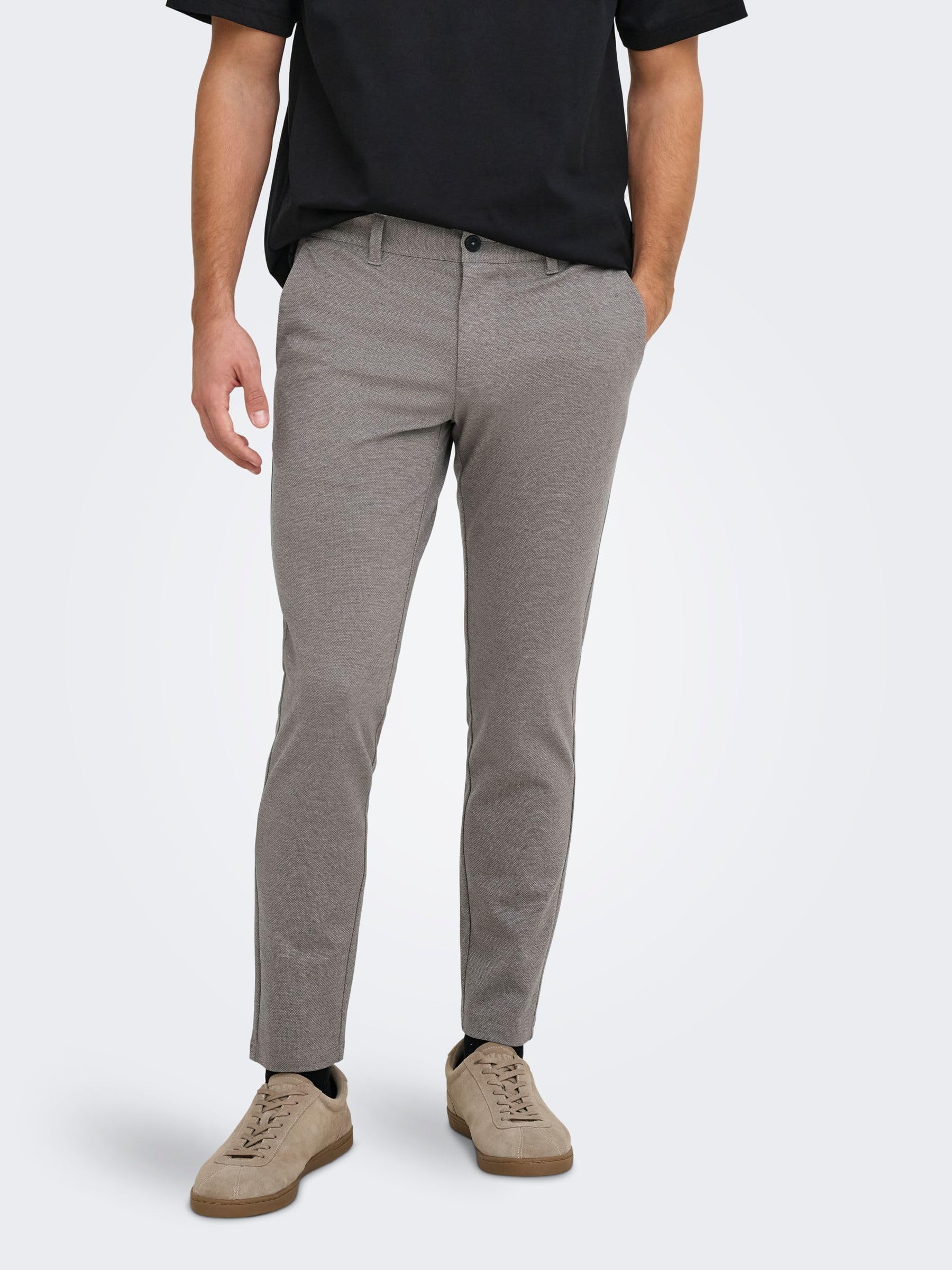 Only & Sons Onsmark Pantaloni Chino Uomo Tapered Nero 34/32