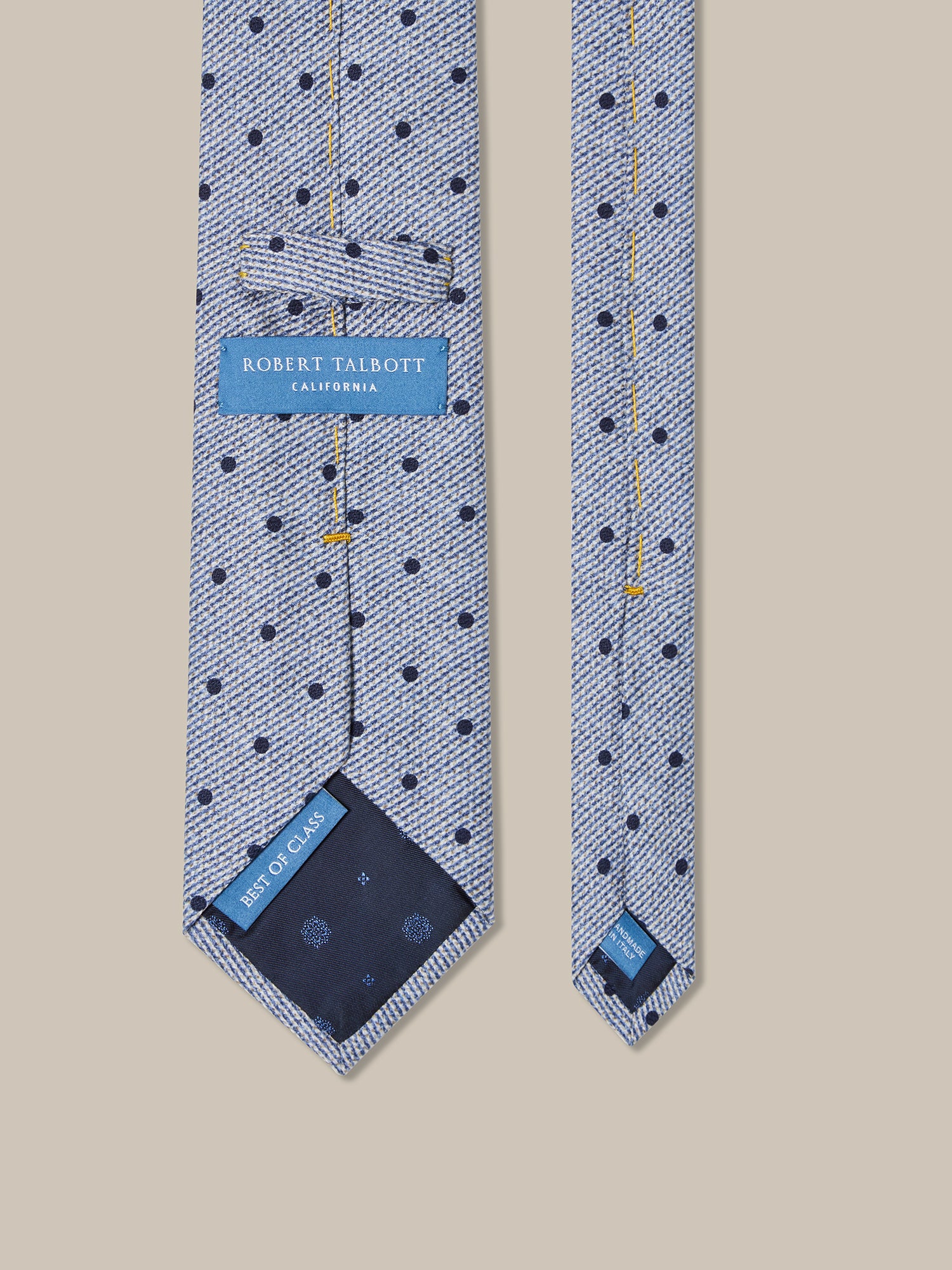 Robert Talbott Twill Spot Best of Class cravatta azzurra