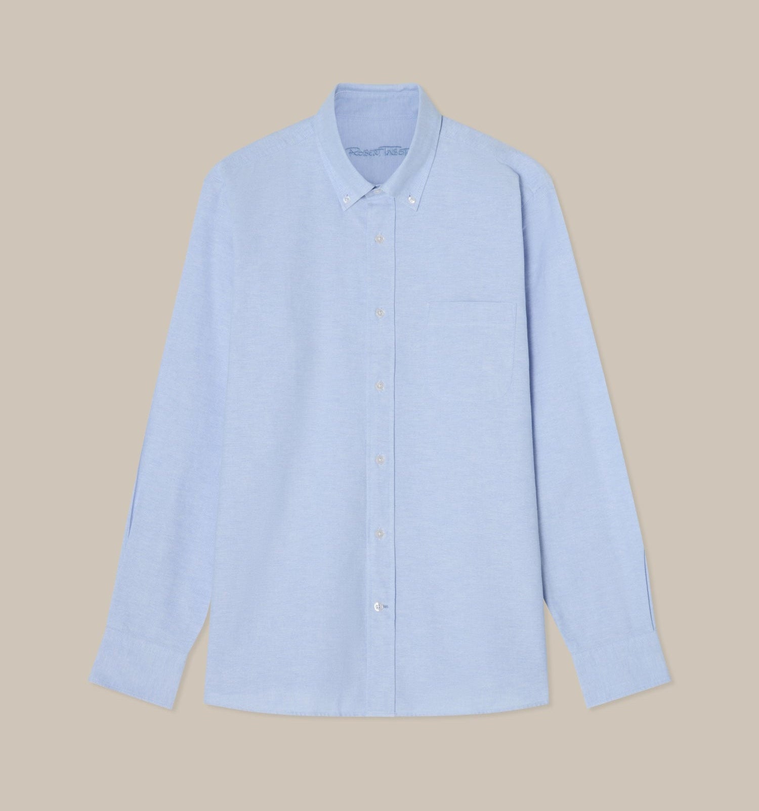 Robert Talbott Harrison camicia oxford uomo azzurro cotone
