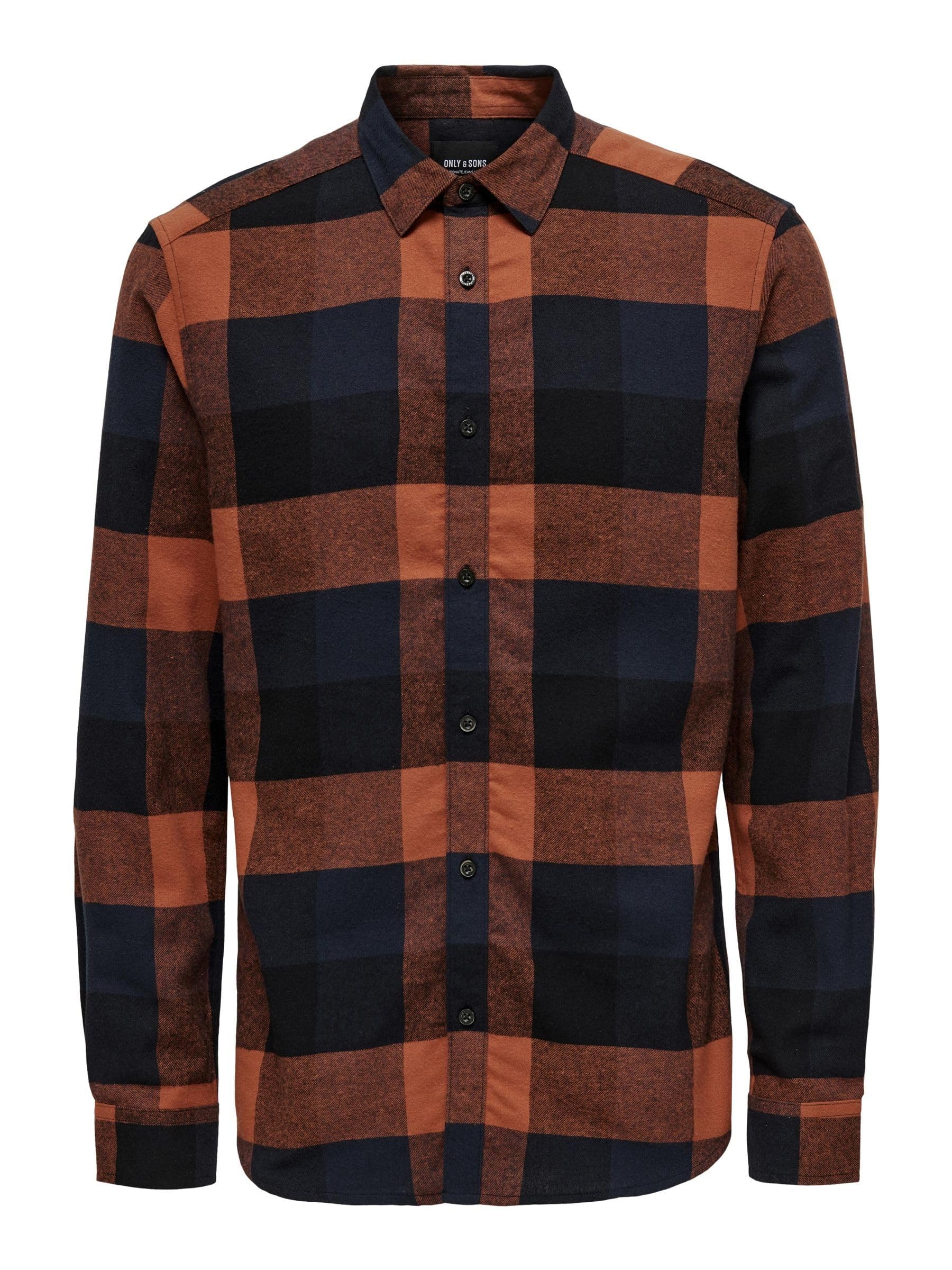 ONLY & SONS Camicia Uomo a Quadri Manica Lunga Cotone