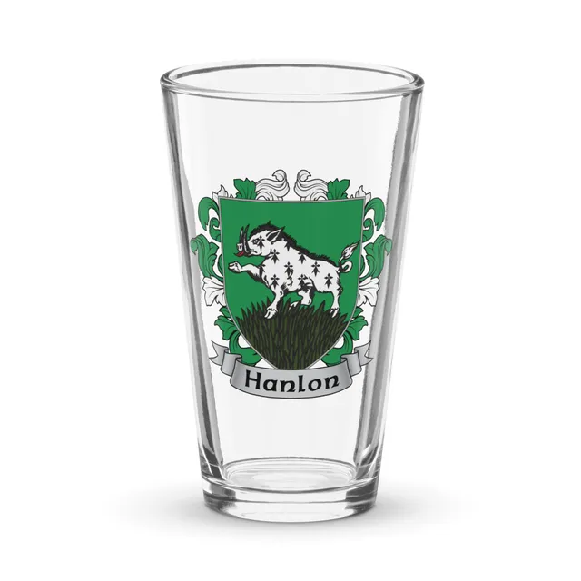 7.62 Design Hanlon bicchiere pinta vetro 473 ml stemma irlandese