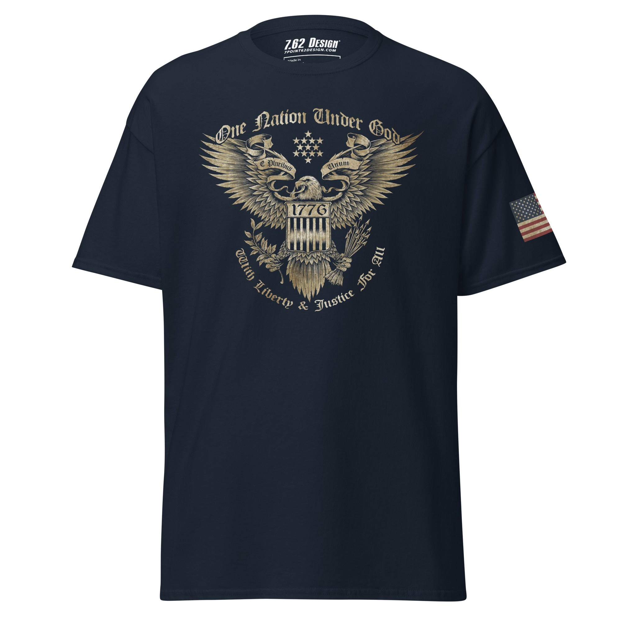 7.62 Design One Nation Maglietta Cotone Nera Aquila USA