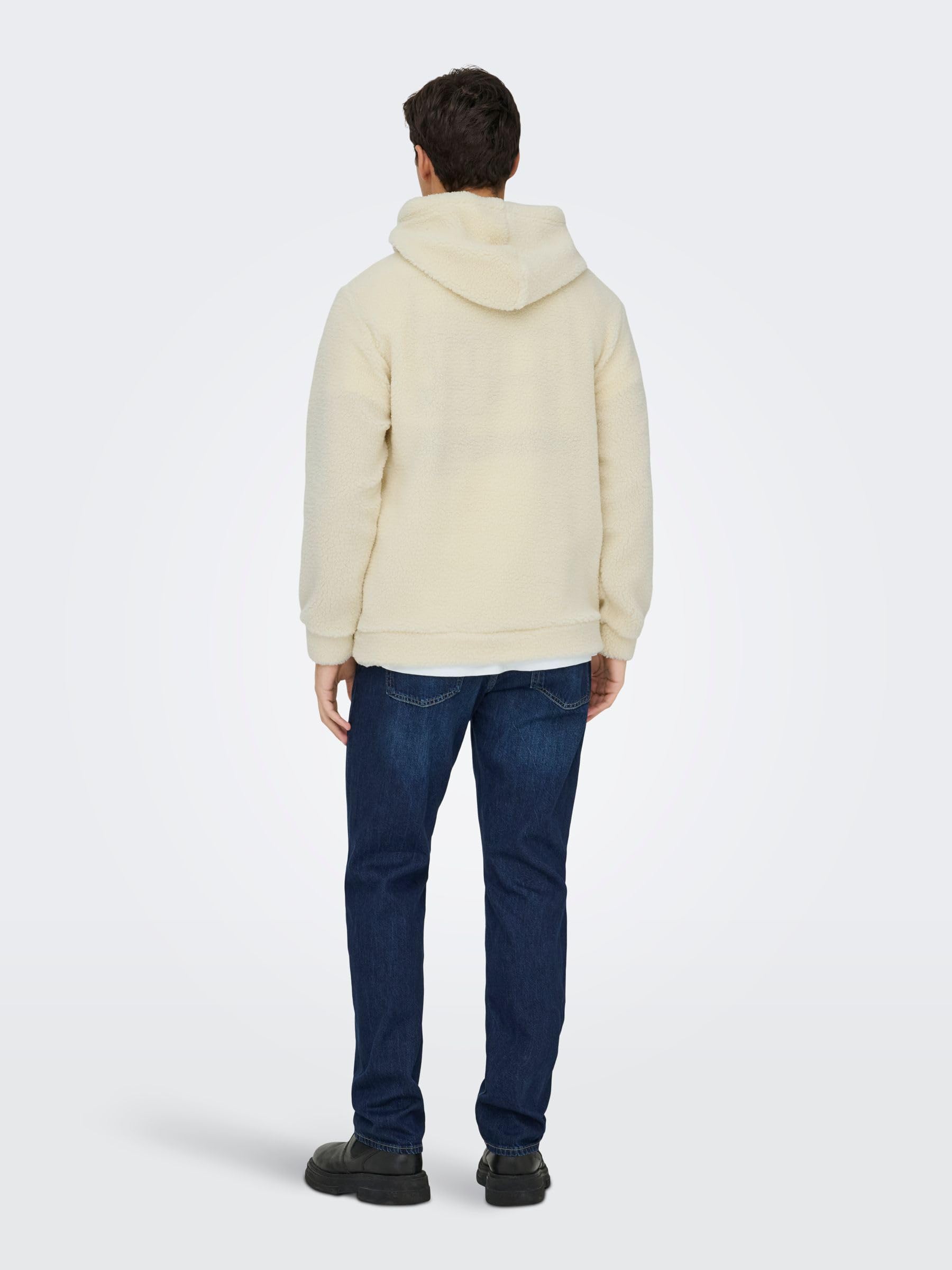 Only & Sons Onsremy Felpa con Cappuccio Teddy Uomo Regular