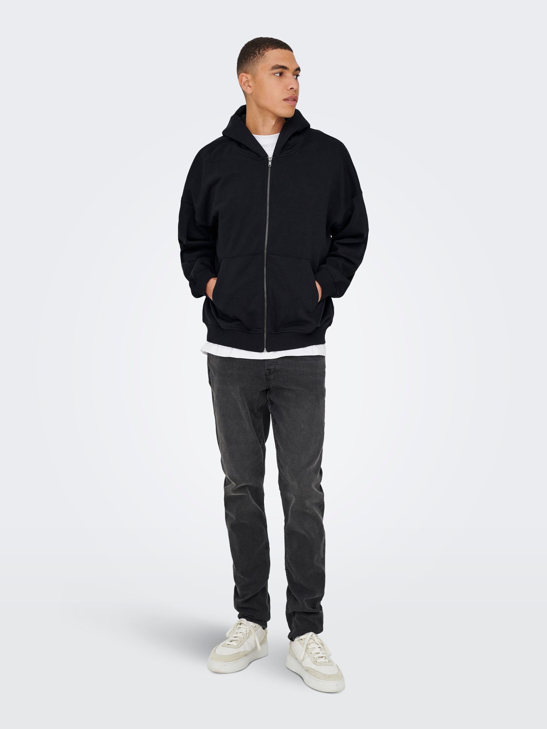 Only & Sons Turner Felpa Uomo Nera Girocollo