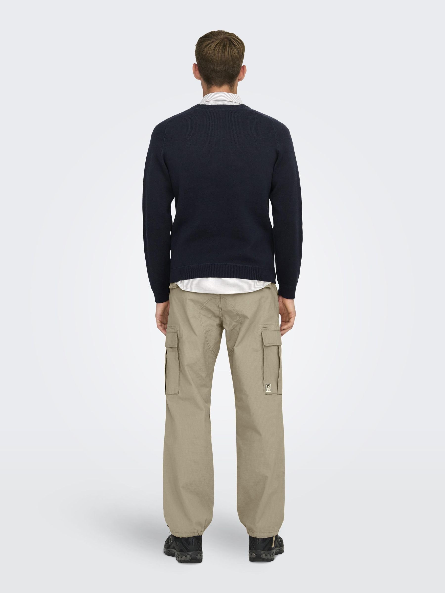 ONLY & SONS Onspin maglione uomo girocollo grigio