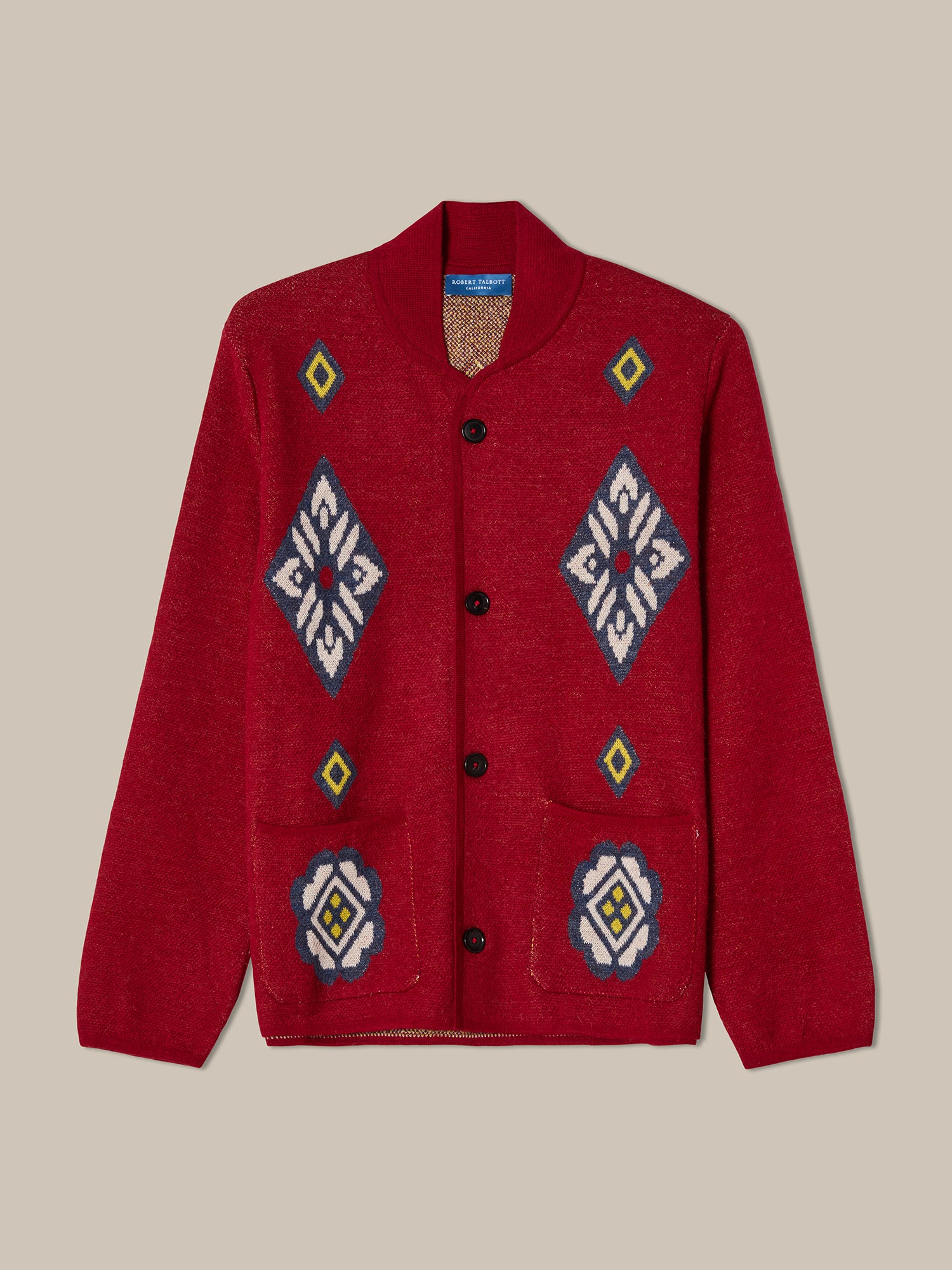 Robert Talbott Devon Cardigan Baby Alpaca Rosso Multi
