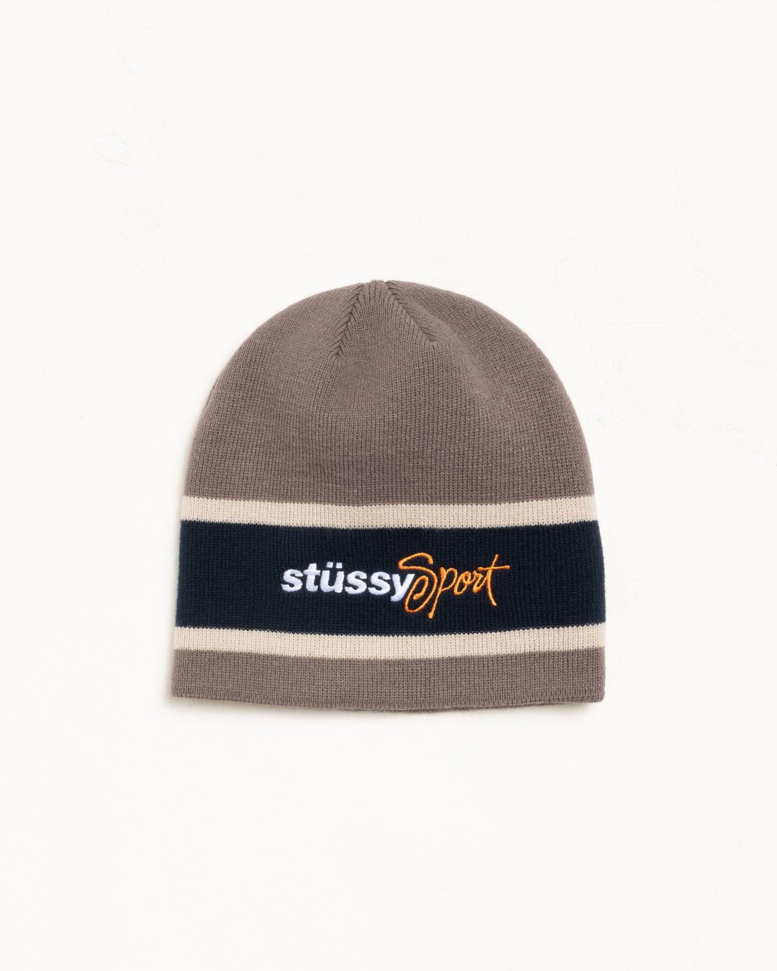 Stussy Sport Stripe Skullcap beanie sand acrilico