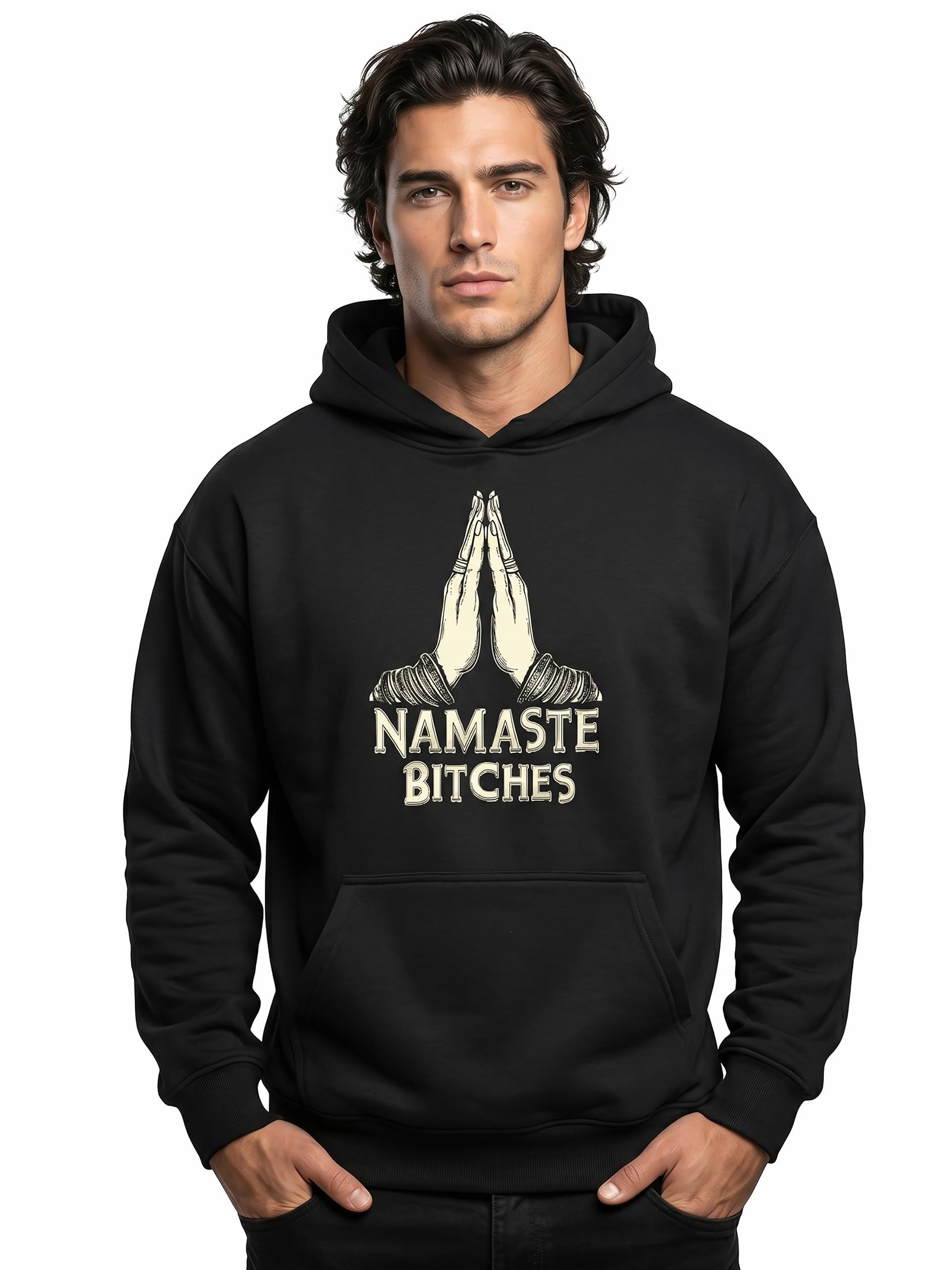 MAKAYA Buddha Namaste Felpa Uomo Cotone Taglia XL