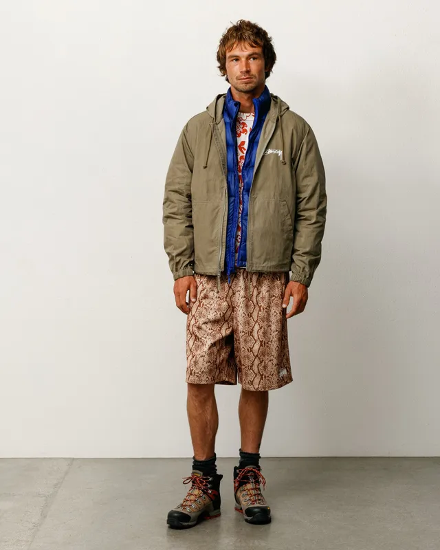 Stussy Outerwear Waxed Cotton Beach Shell giacca oliva XL