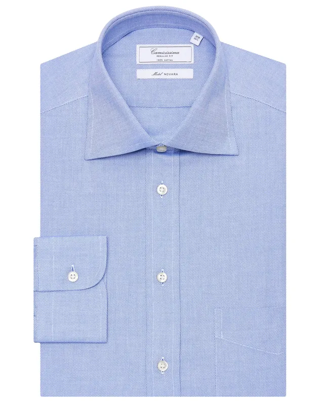 Camicissima Permanent Camicia Azzurra Regular con Taschino
