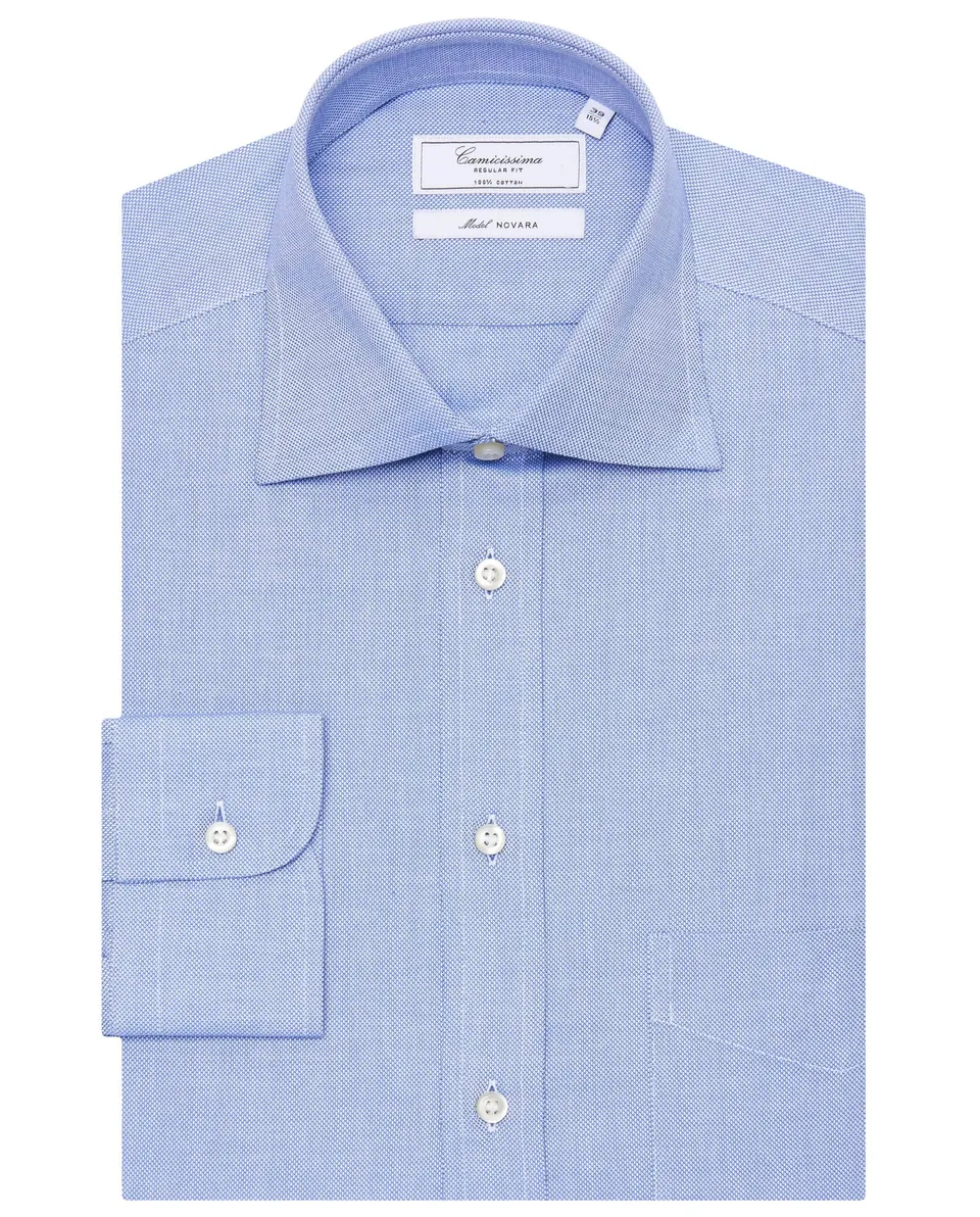 Camicissima Permanent Camicia Azzurra Regular con Taschino