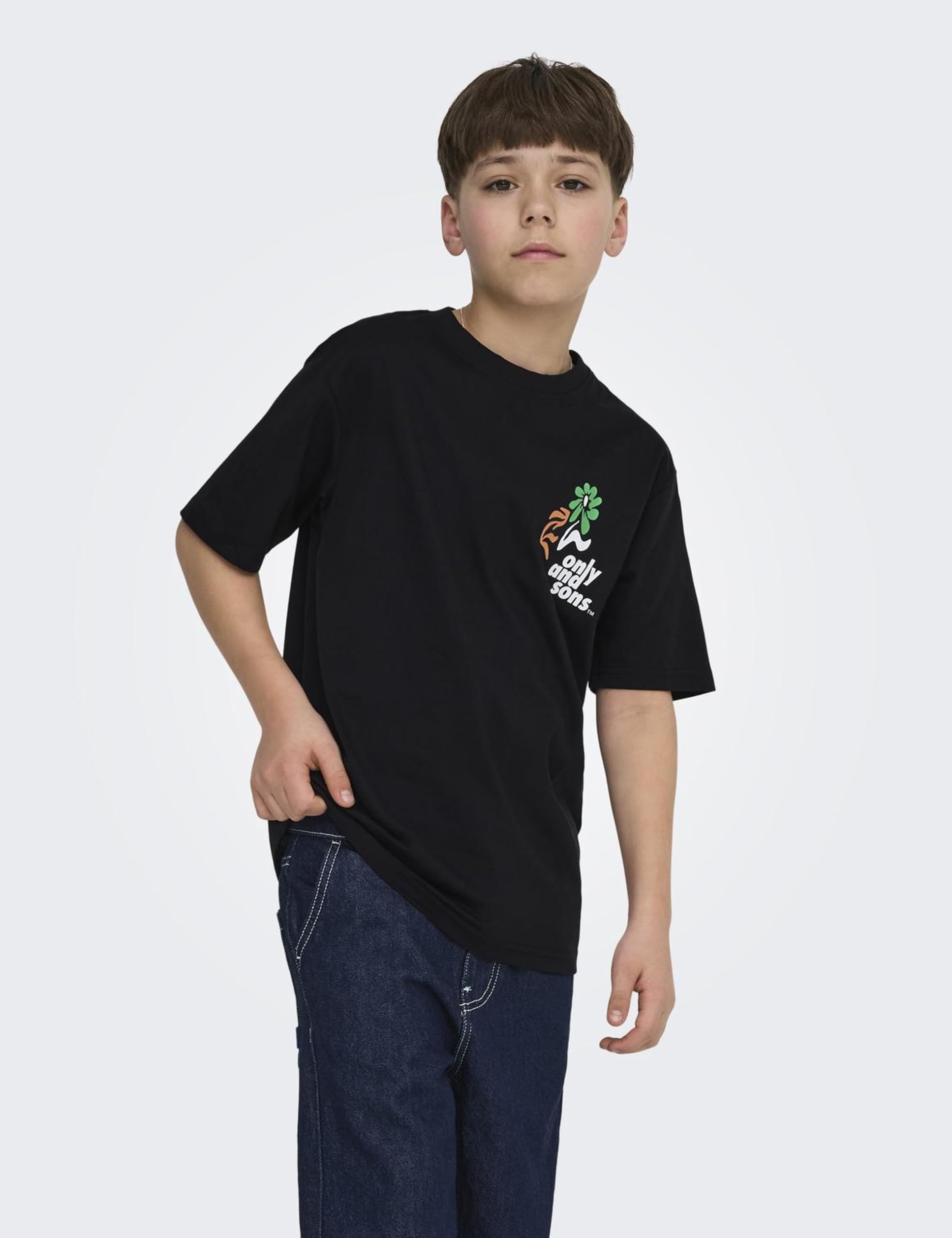 Only Kids Osjfred Laurent T-Shirt Bambino 122-128 Bianco