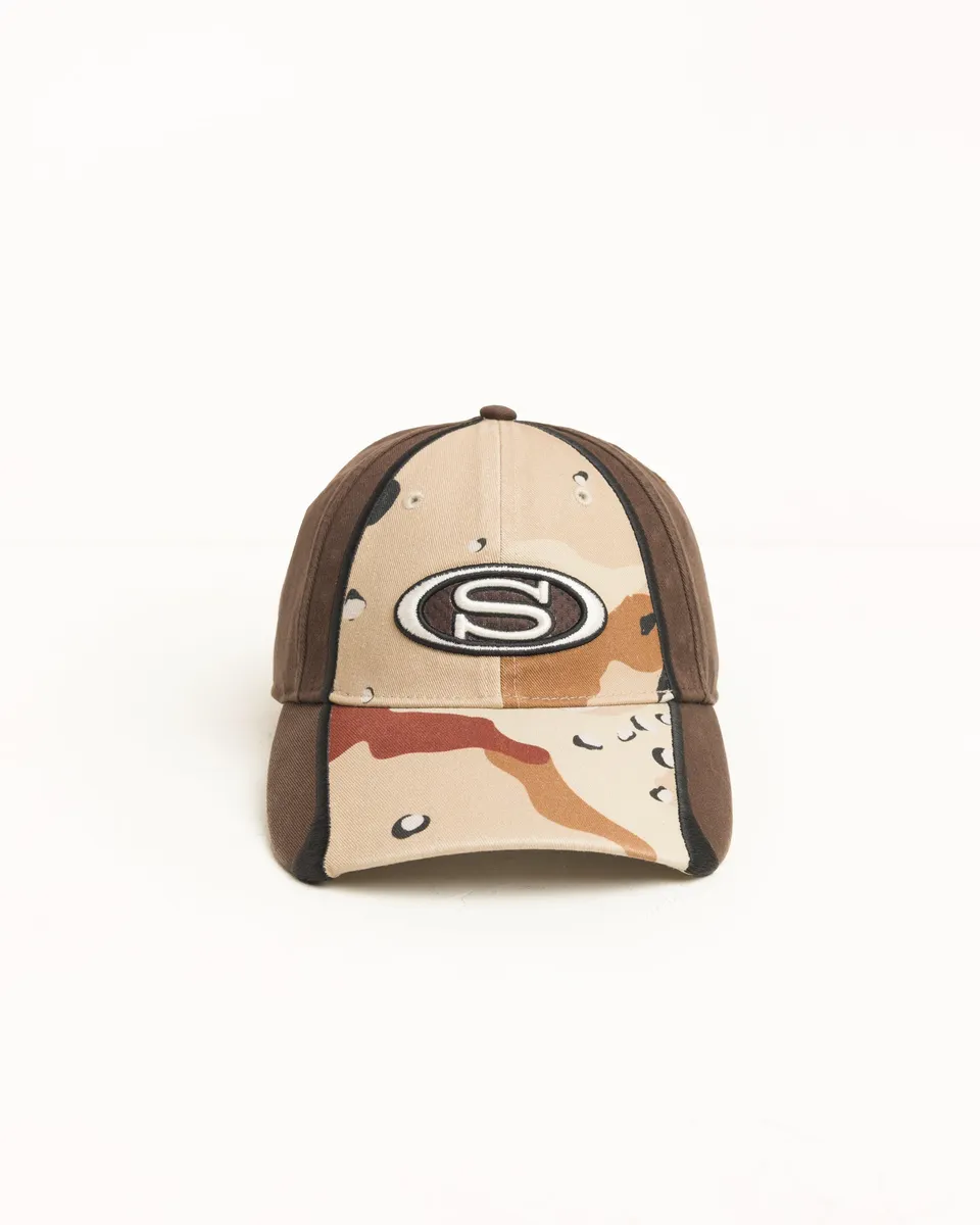 Stussy S Oval Cap berretto Desert Camo twill cotone