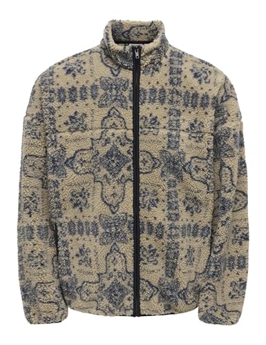 Only & Sons Onsadam Felpa Sherpa Stampa M Cincillà Uomo
