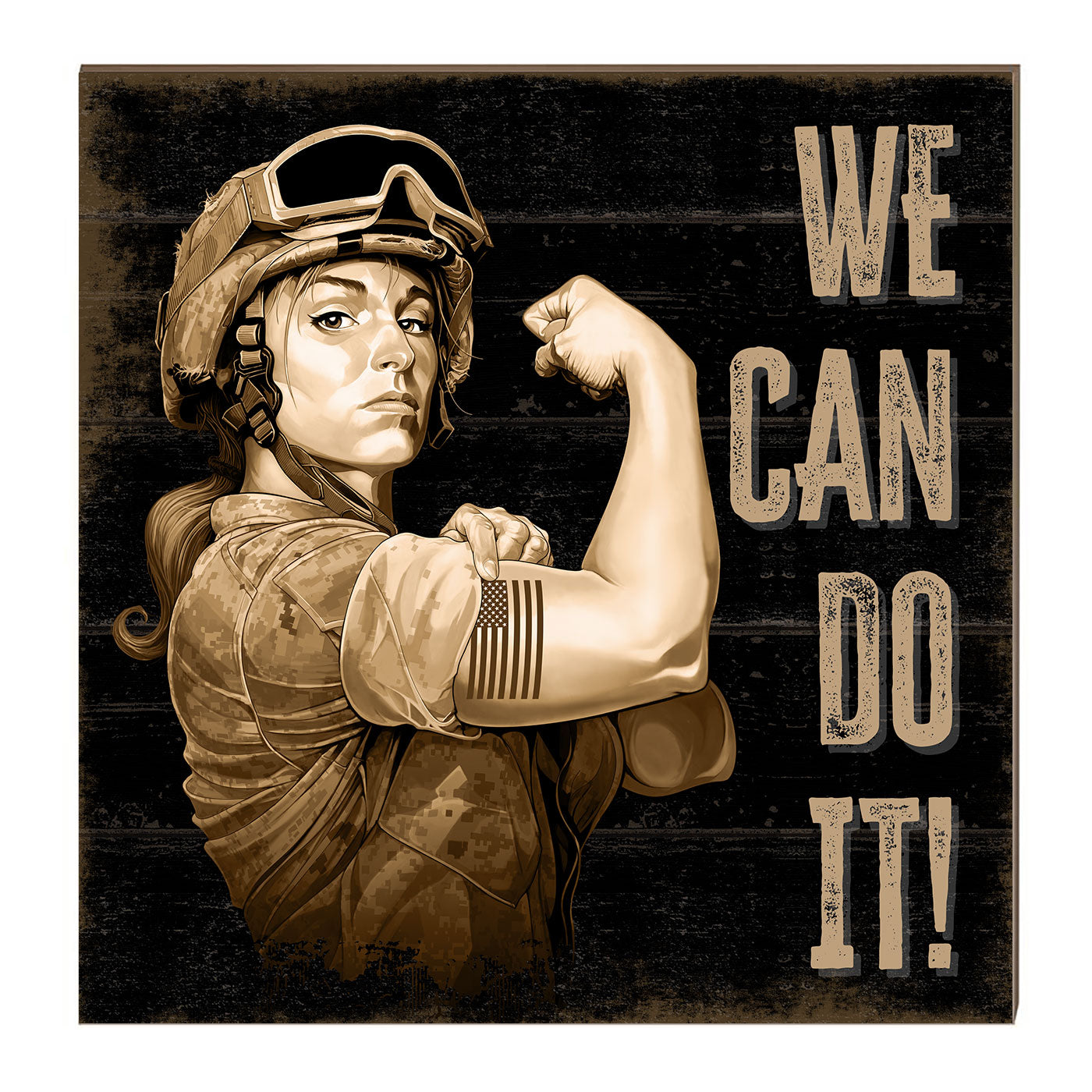 7.62 Design We Can Do It targa legno 25x25 cm blu