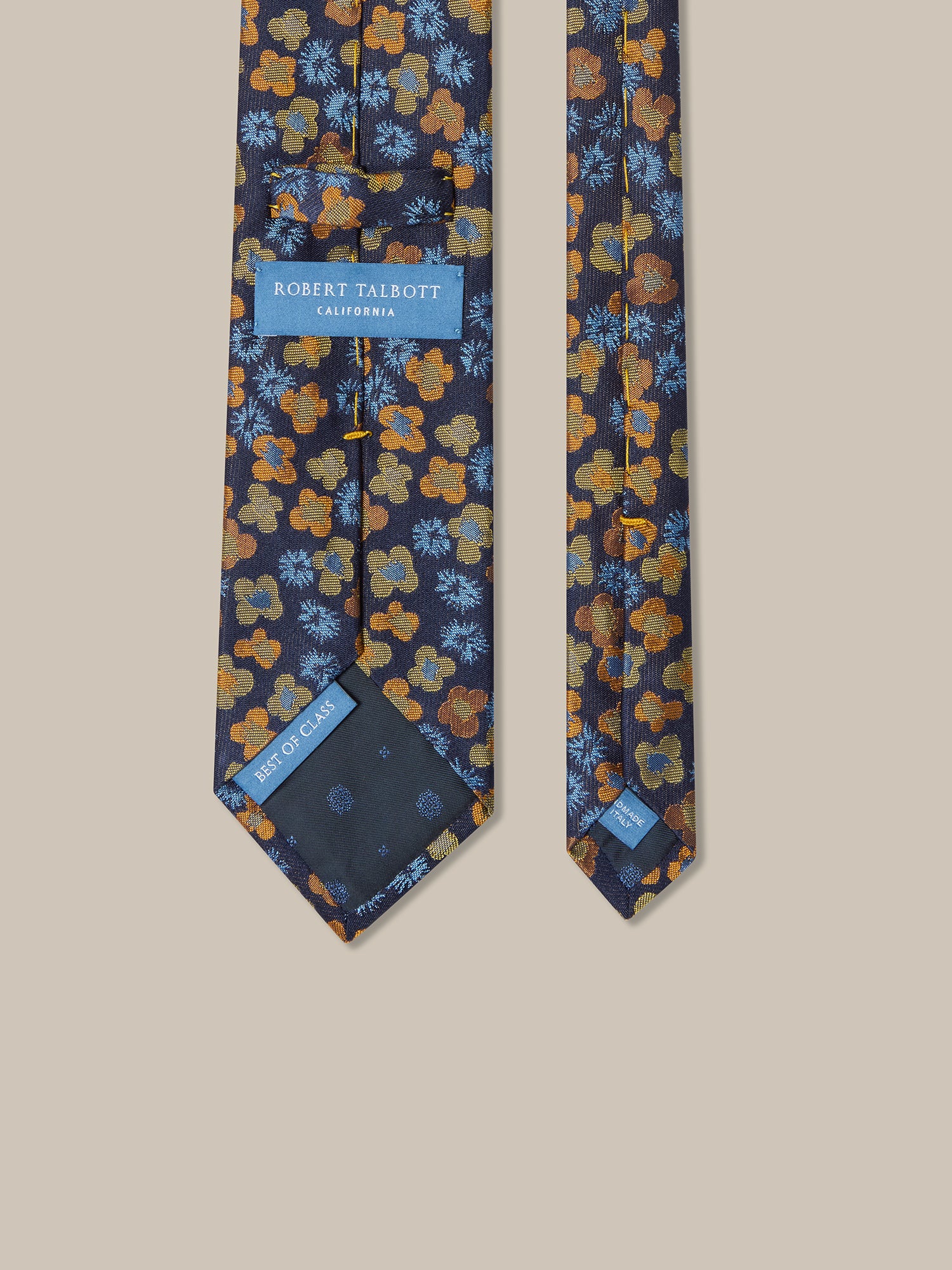 Robert Talbott Robert Poppy cravatta seta blu navy REG