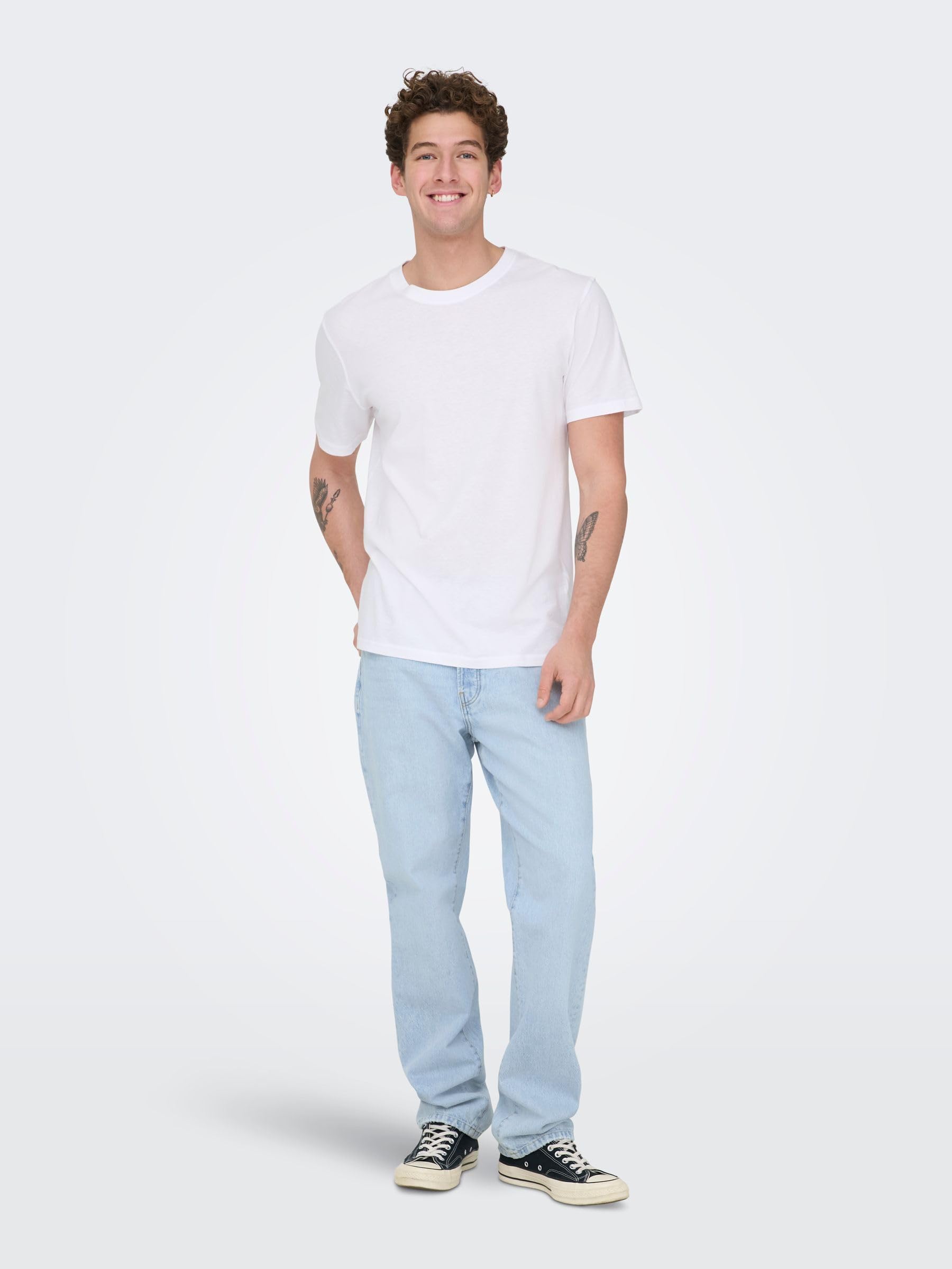 ONLY & SONS Onsedge jeans uomo dritti vita media cotone