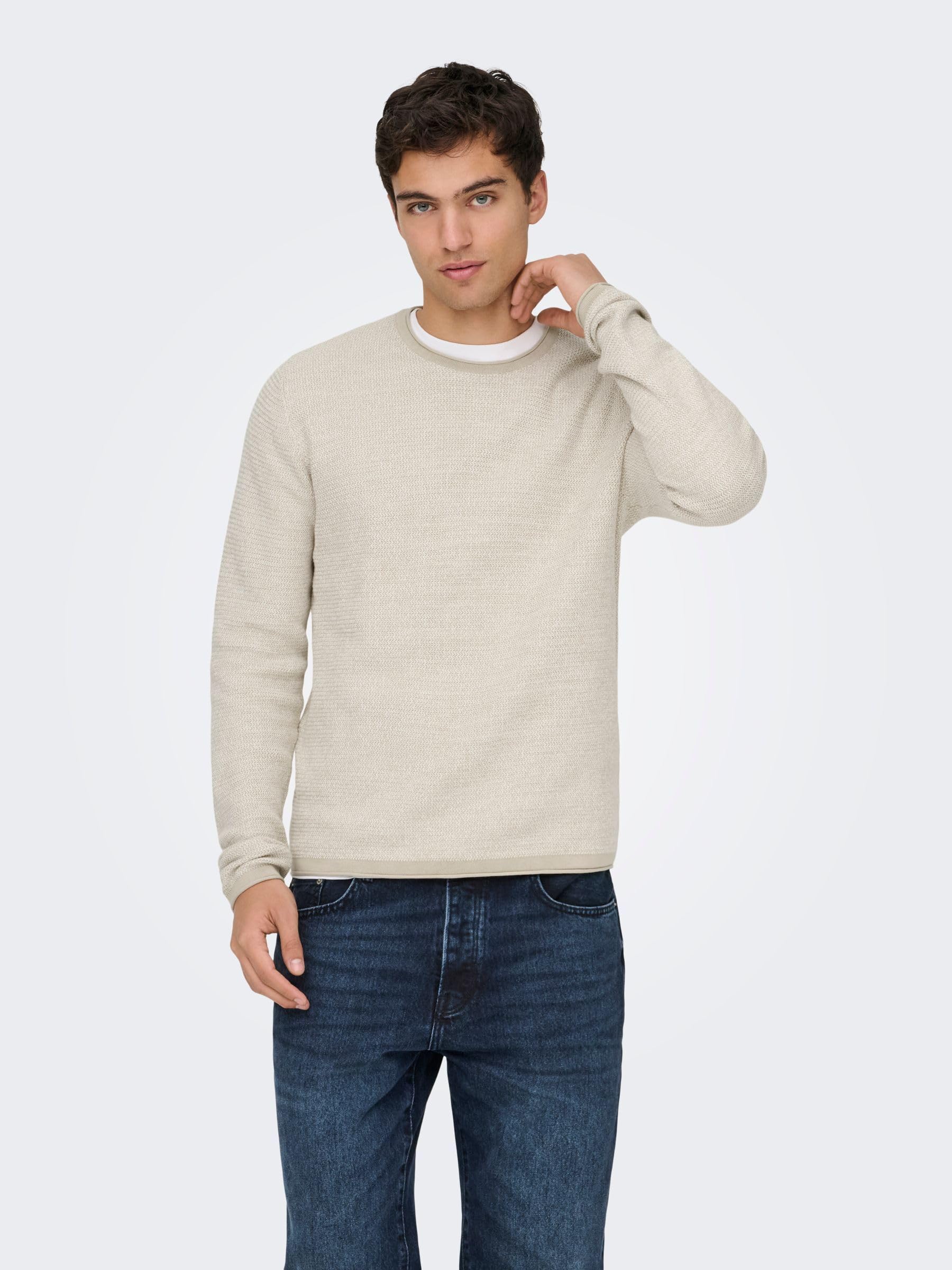 Only & Sons Onseric Pullover Maglione Uomo Nero Girocollo