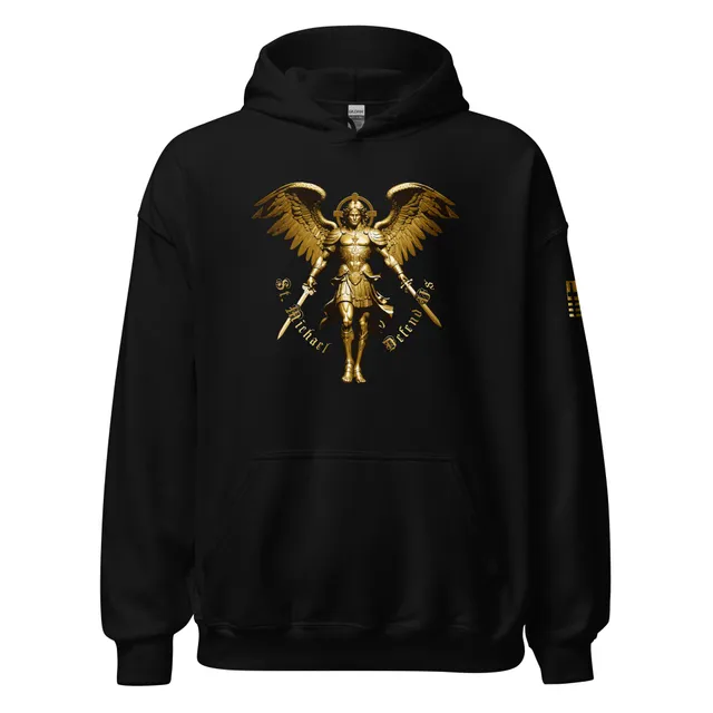 7.62 Design St Michael Defend Us Felpa con Cappuccio Nera L