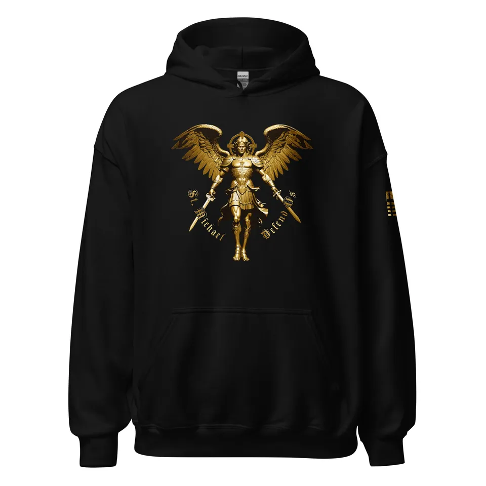7.62 Design St Michael Defend Us Felpa con Cappuccio Nera L