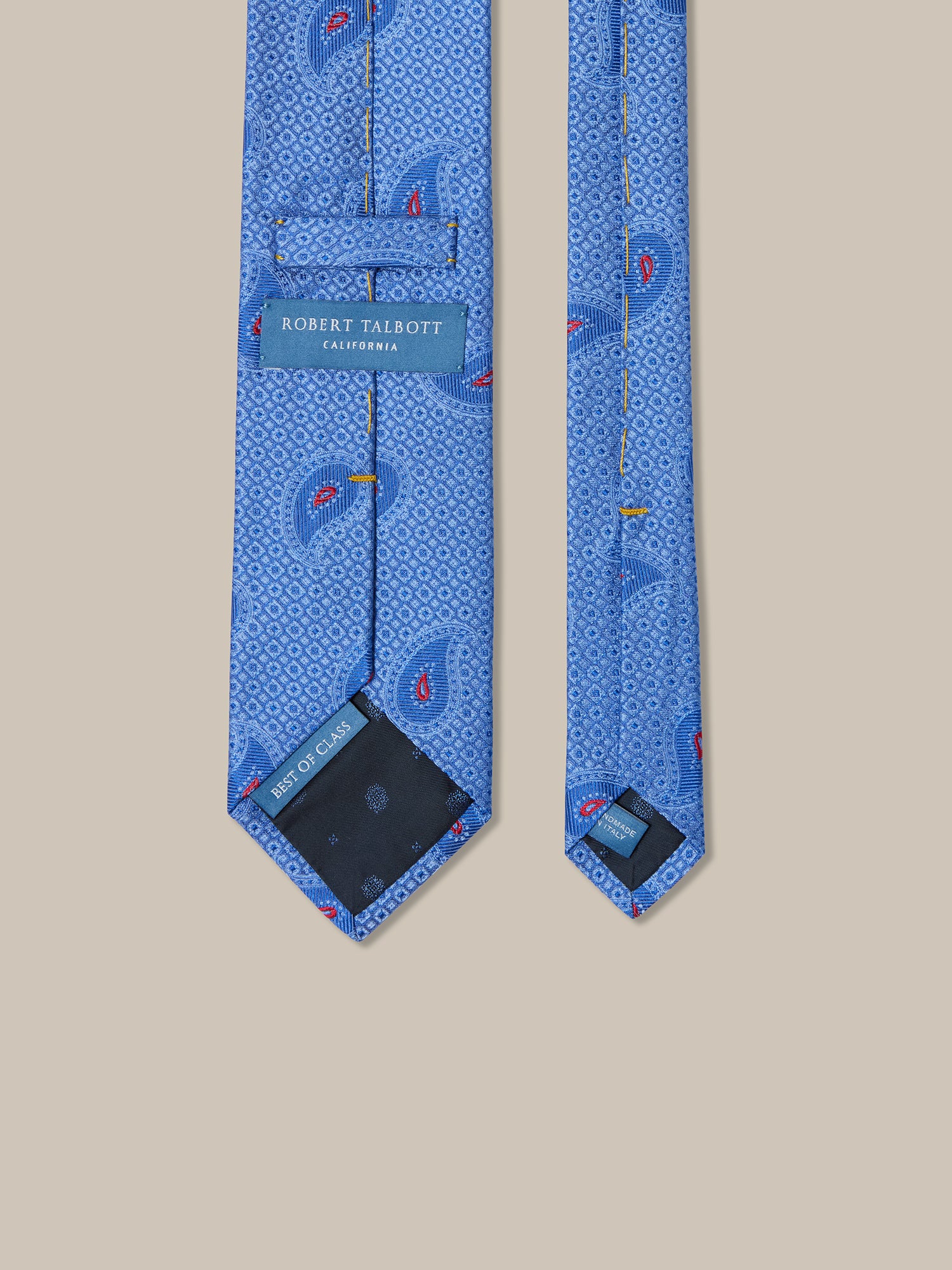 Robert Talbott Pine Geo Jacquard Best of Class cravatta blu seta