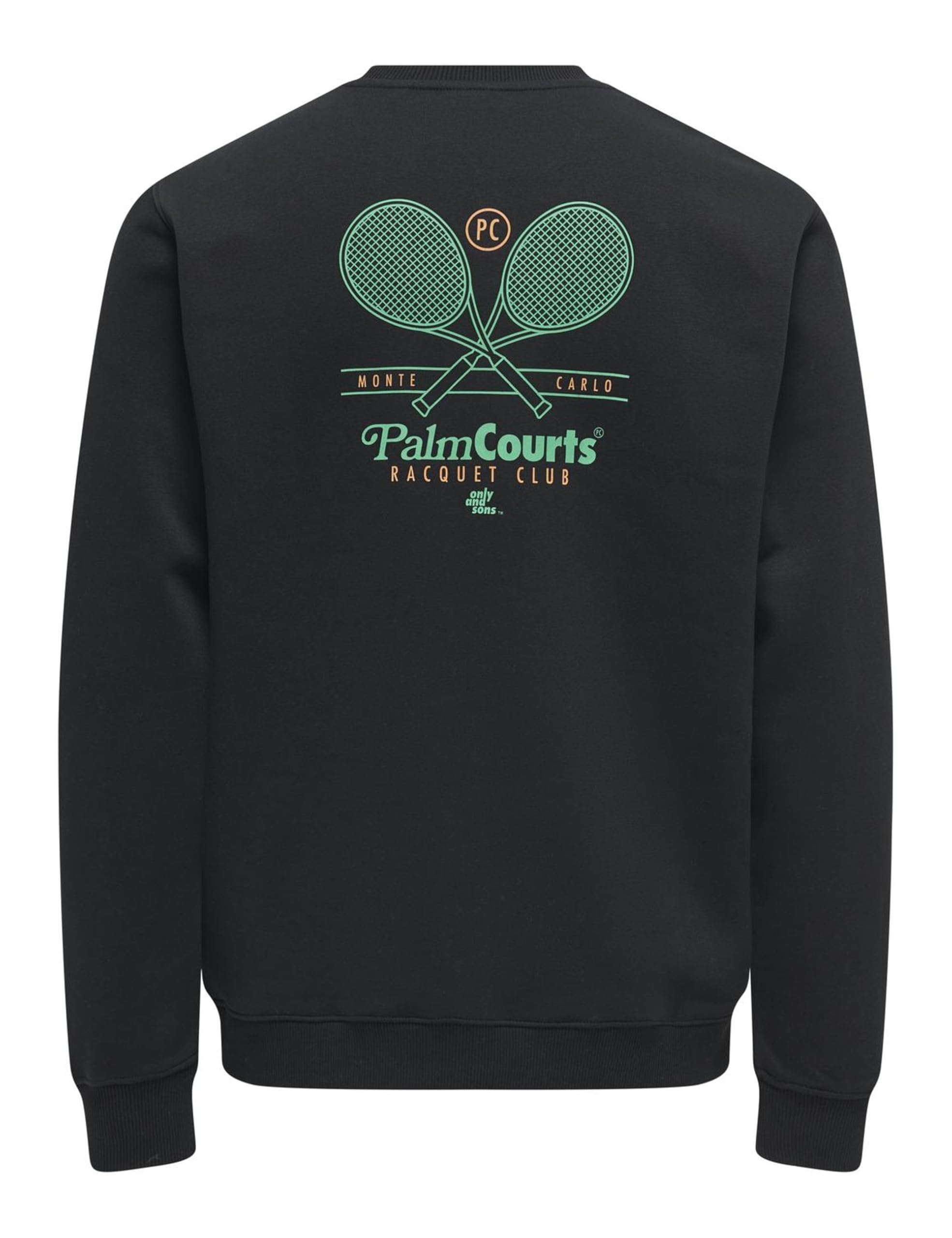 Only & Sons Onsten Reg LS Crew Felpa Uomo Nera