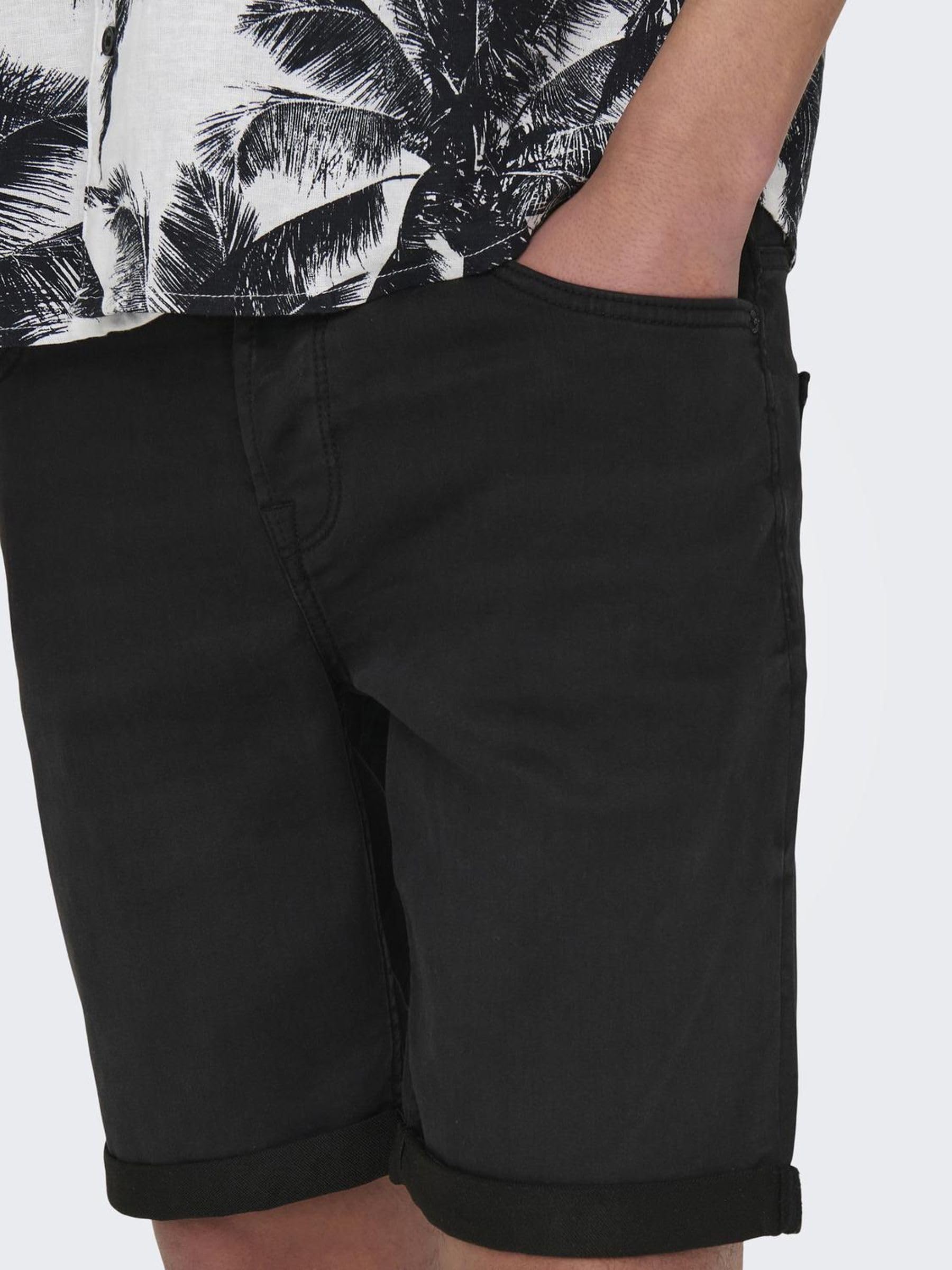ONLY & SONS ONSPLY Pantaloncini L Black Denim Regular Fit