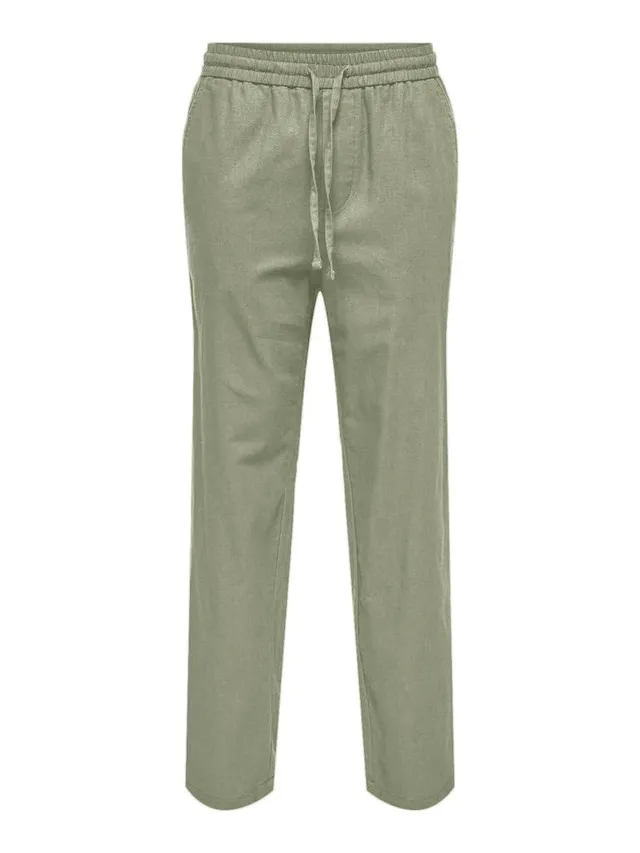 ONLY & SONS Onssinus Loose pantalone lino uomo Tè