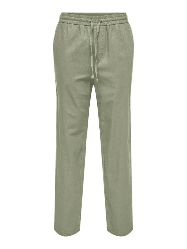 ONLY & SONS Onssinus Loose pantalone lino uomo Tè