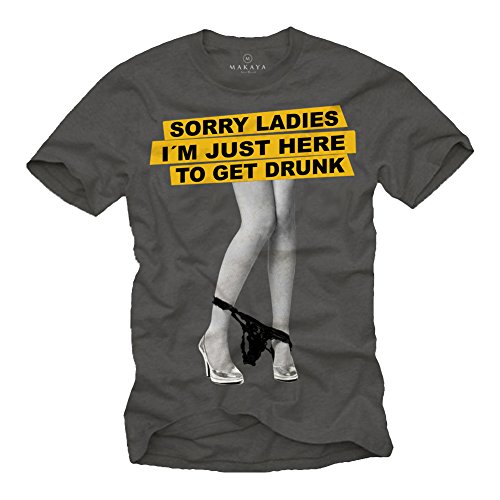 Makaya Sorry Ladies T-Shirt Uomo Grigia Cotone Scritta