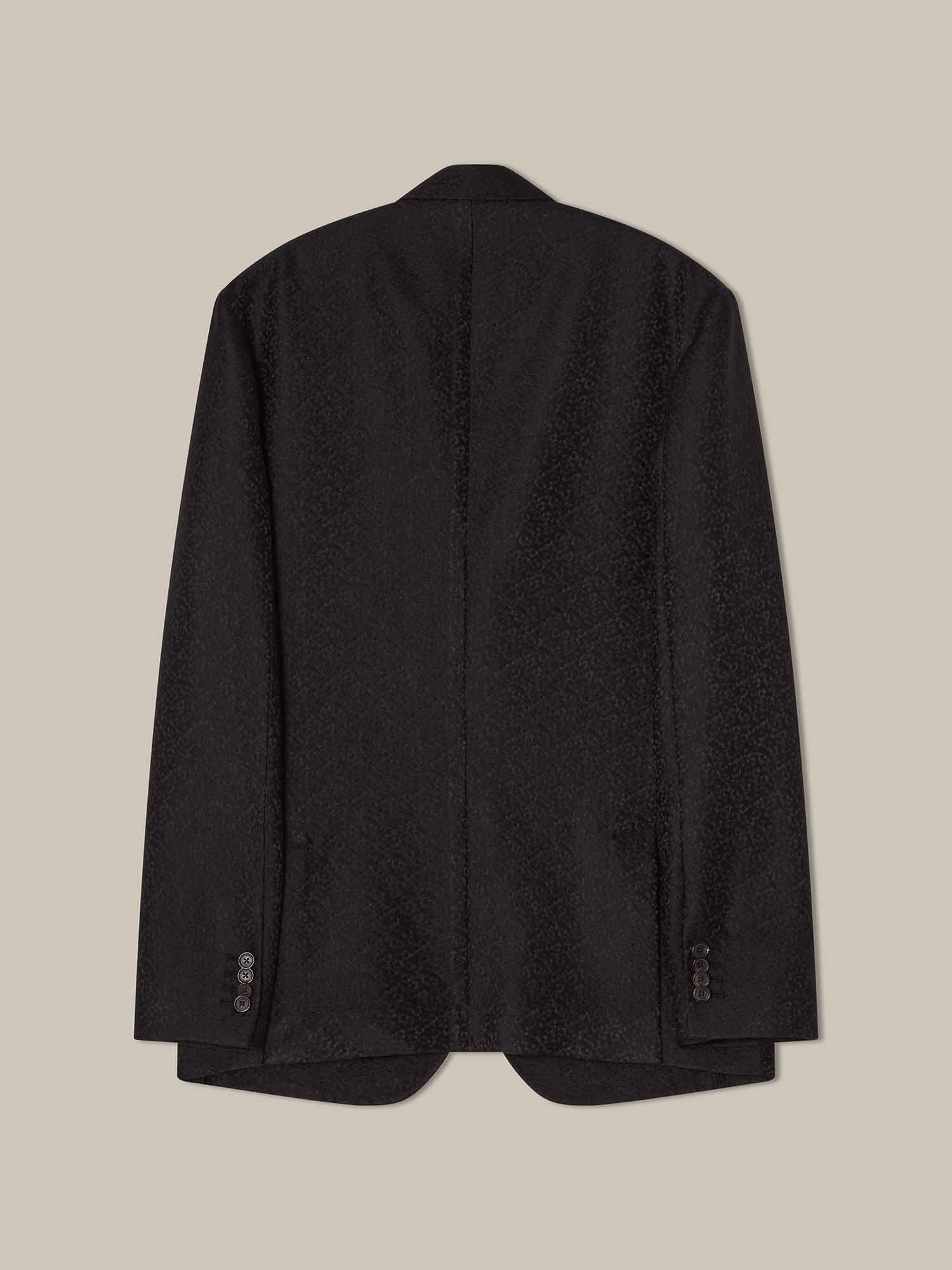 Robert Talbott Wright blazer broccato nero misto lana seta