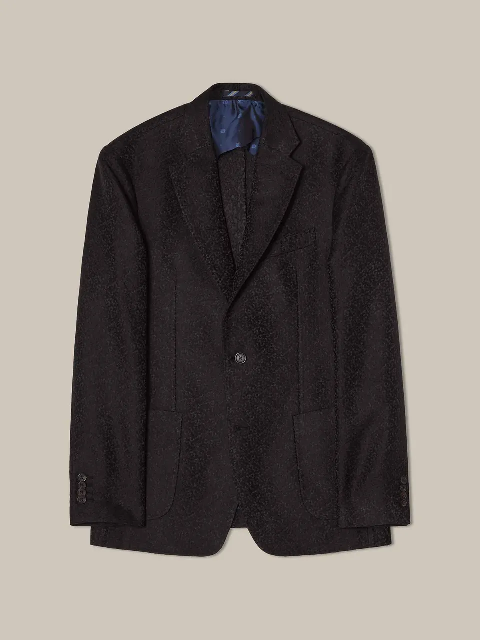 Robert Talbott Wright blazer broccato nero misto lana seta